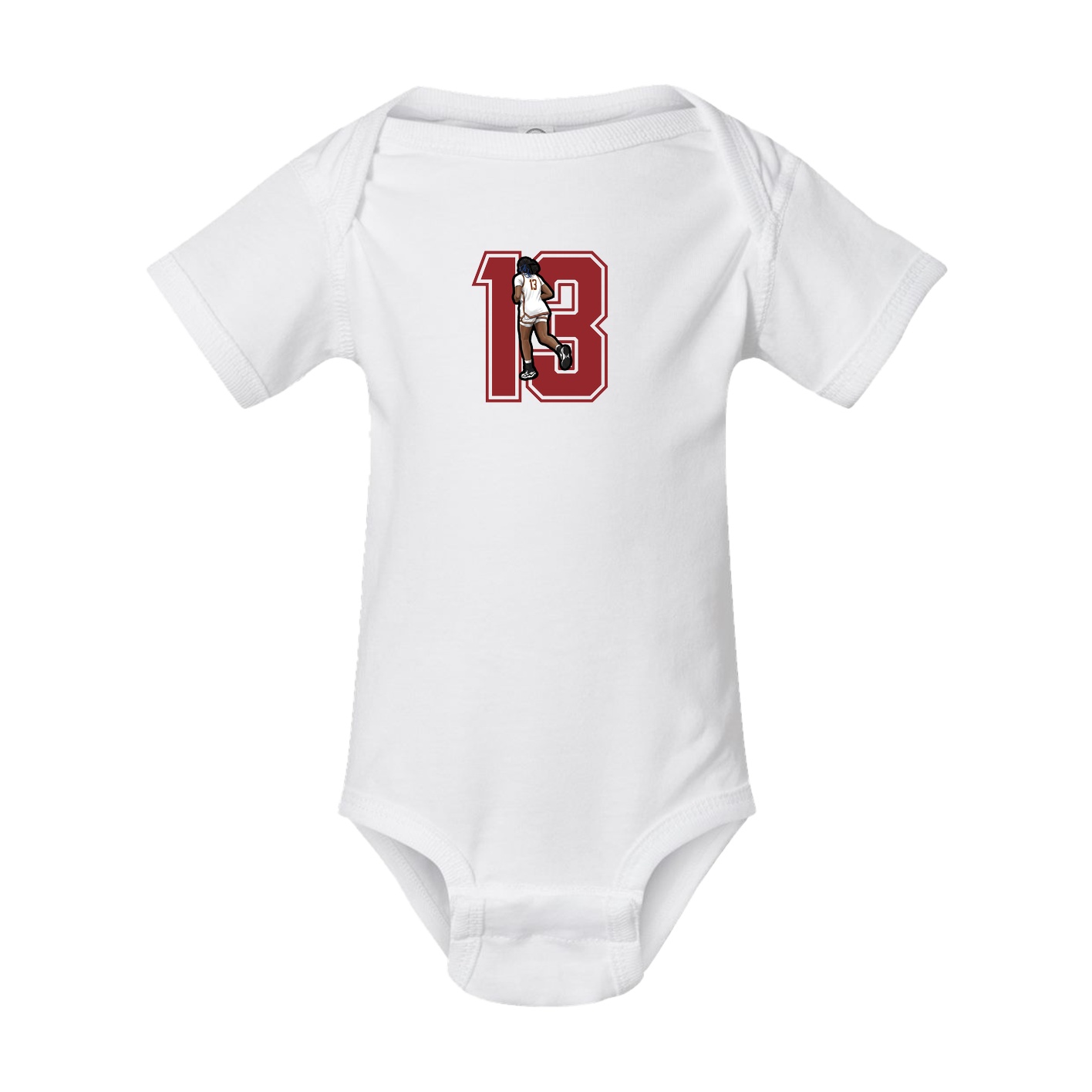 Baby Onesie — Number in White