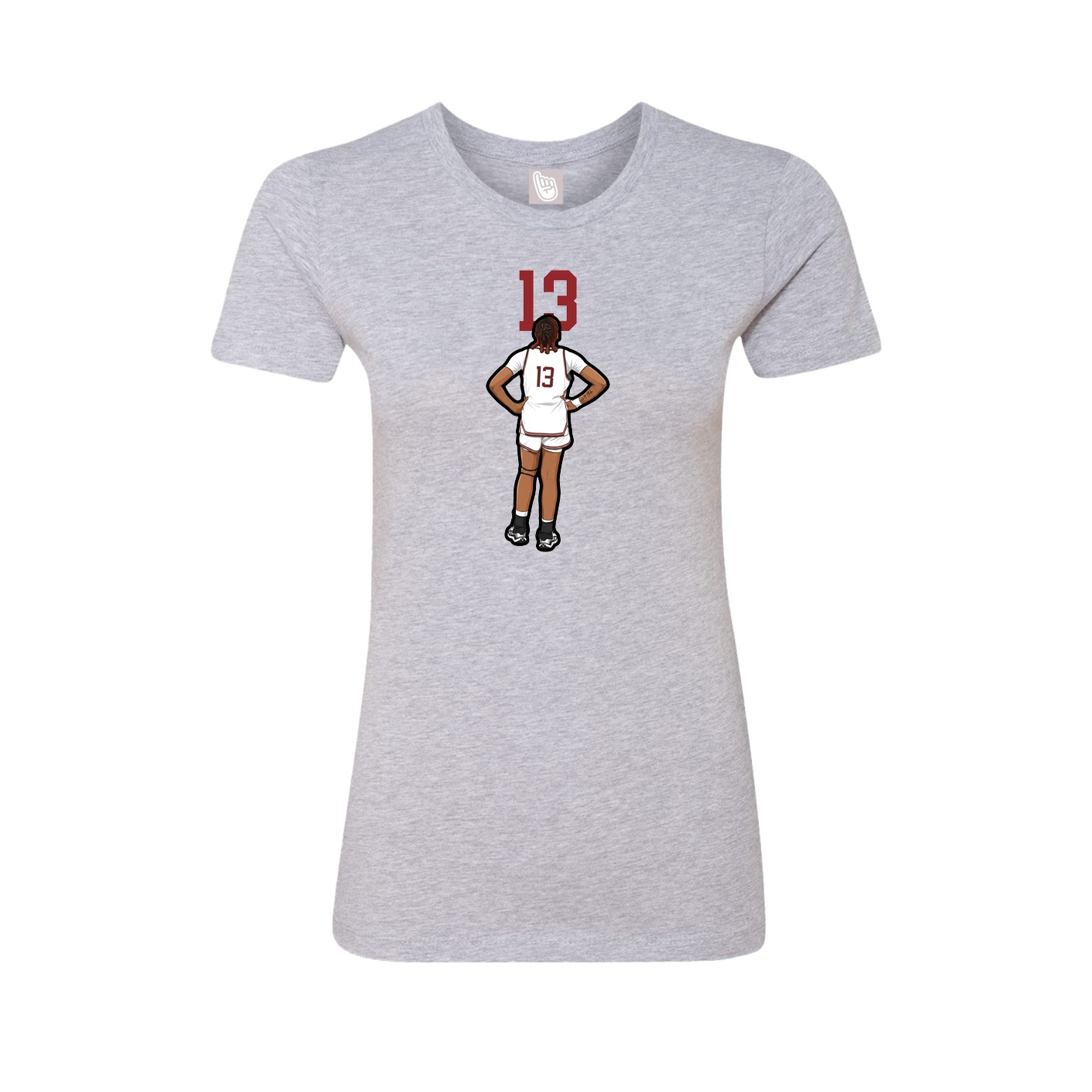 Womens Tee — Number Top in Grey