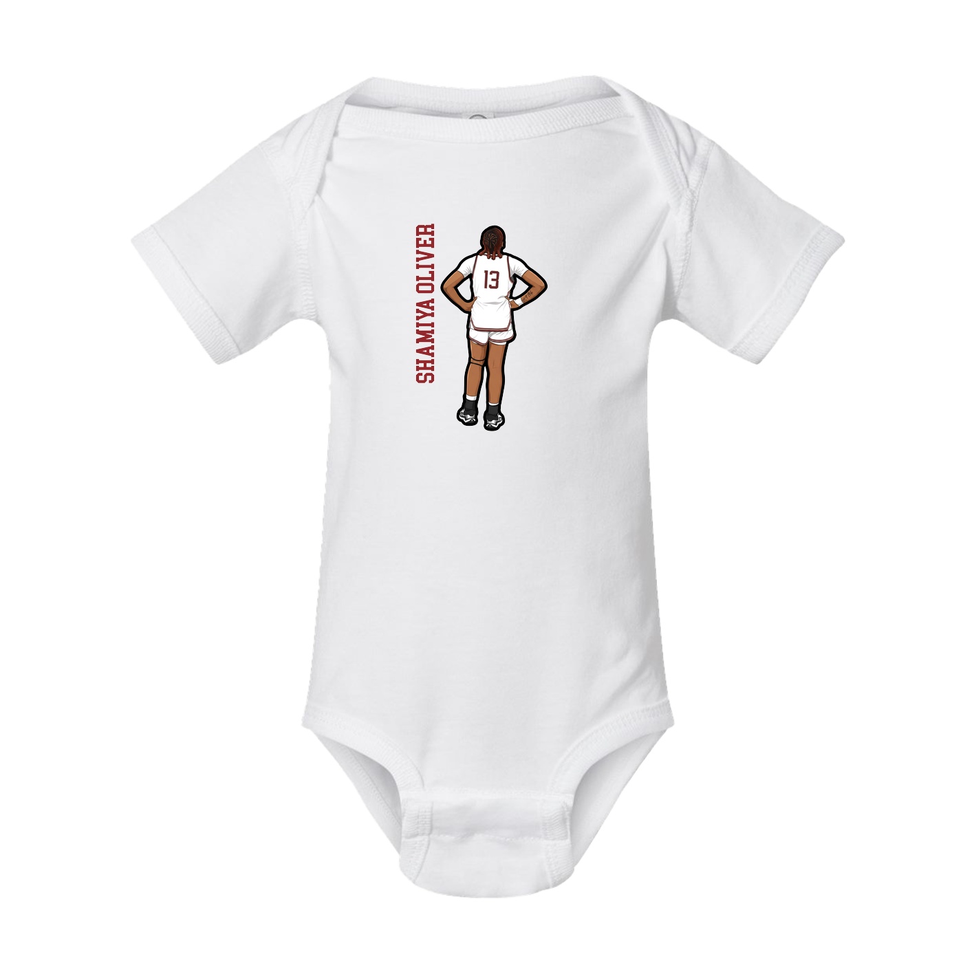 Baby Onesie — Name Vertical in White