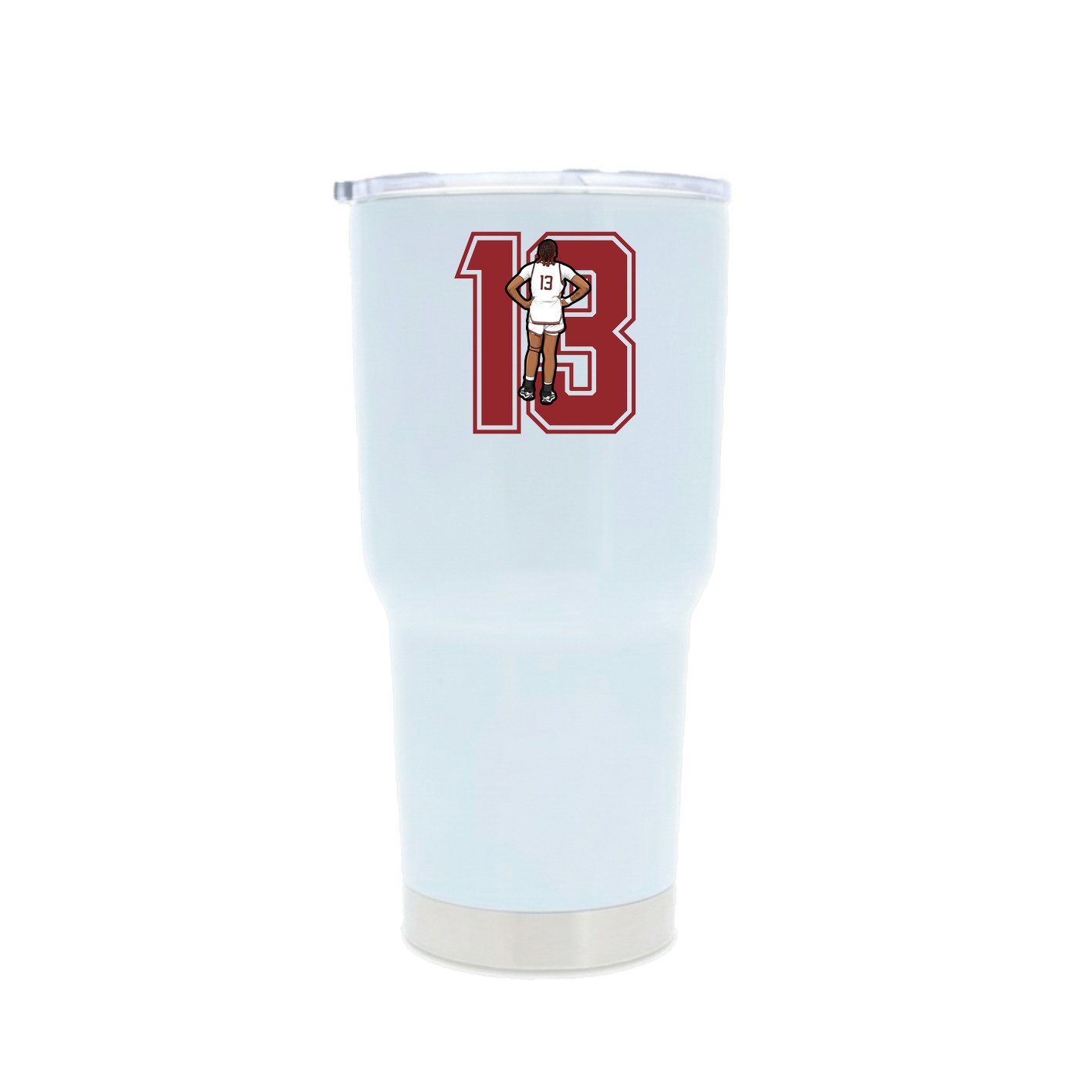 30oz Stainless Steel Tumbler — Number in White