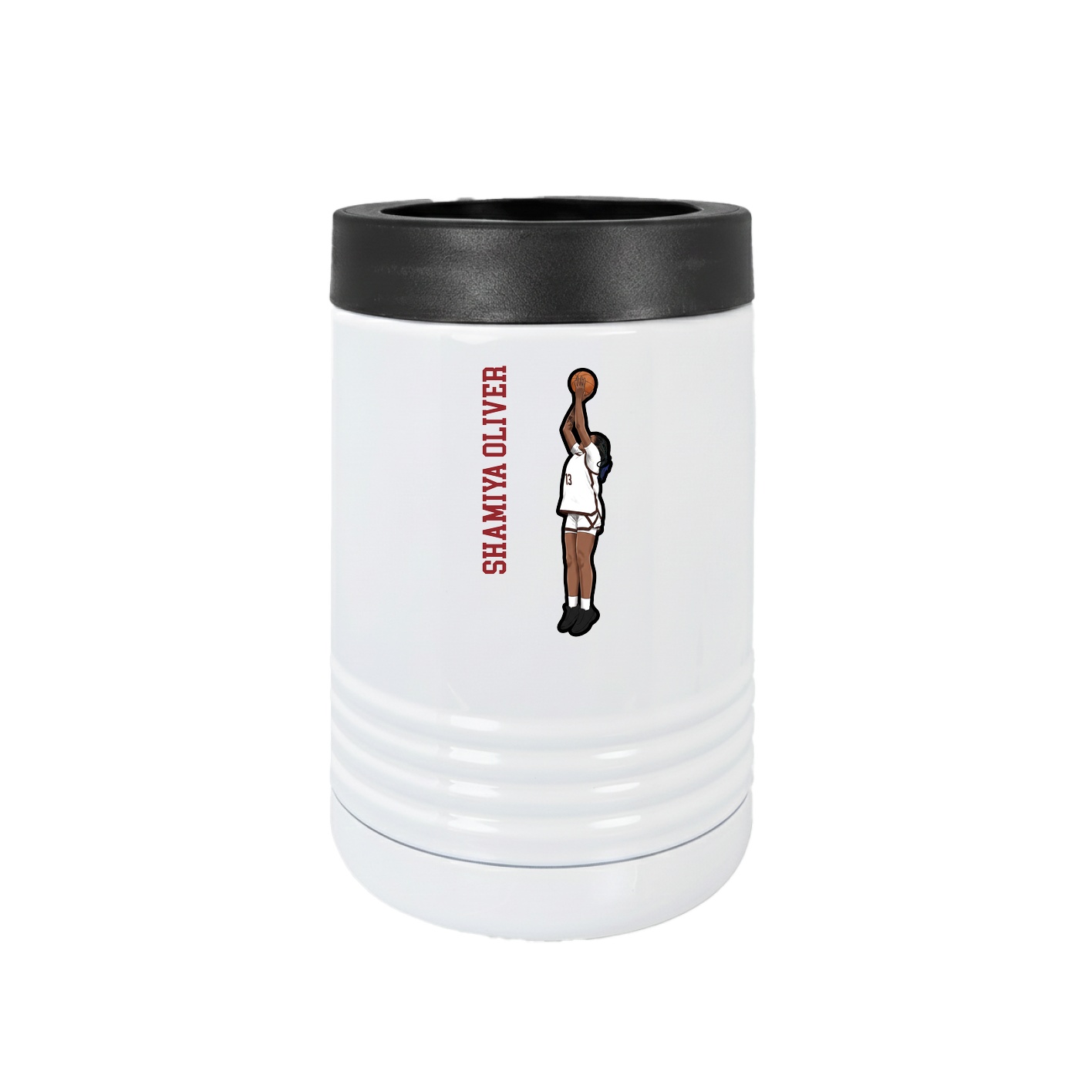 Beverage Holder — Name Vertical in White