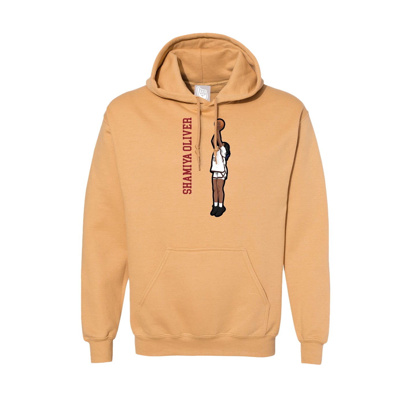 Hoodie — Name Vertical in Vegas Gold