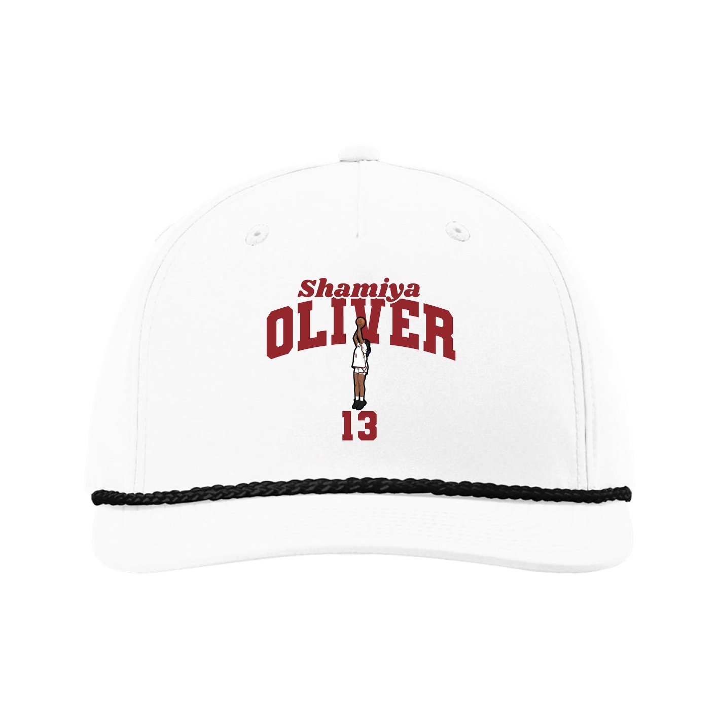 Five-Panel Classic Rope Cap — Signature Arch in White