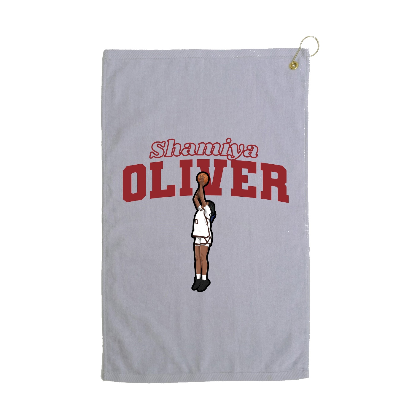 Golf Towel — Name Arch in Grey