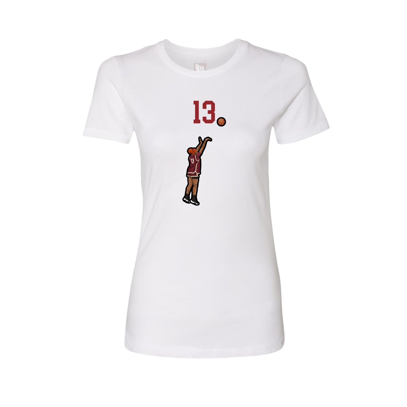 Womens Tee — Number Top in White