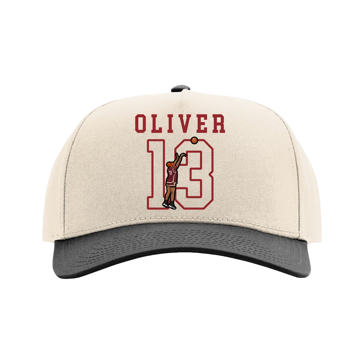 Full Fabric Five-Panel Champ Cap — Shirsey in Cream/Black