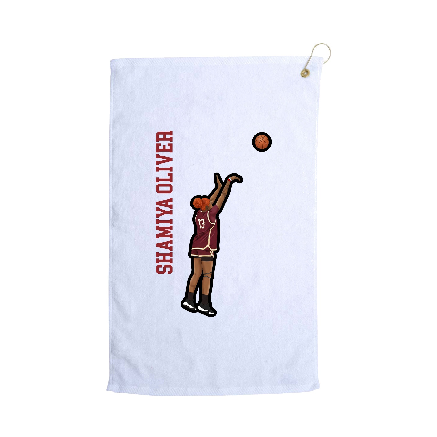 Golf Towel — Name Vertical in White