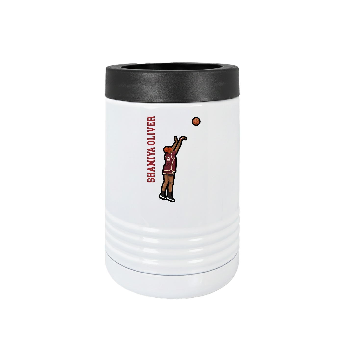 Beverage Holder — Name Vertical in White