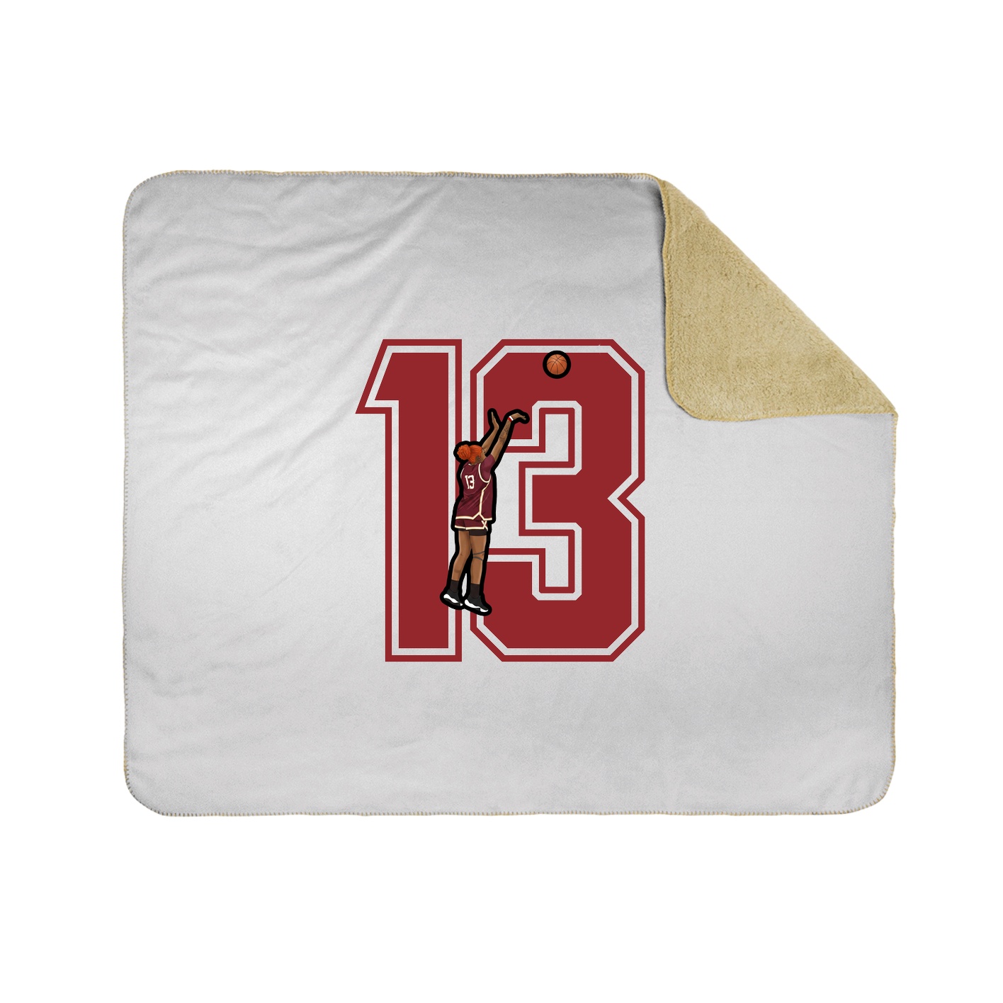 Throw Blanket — Number in White