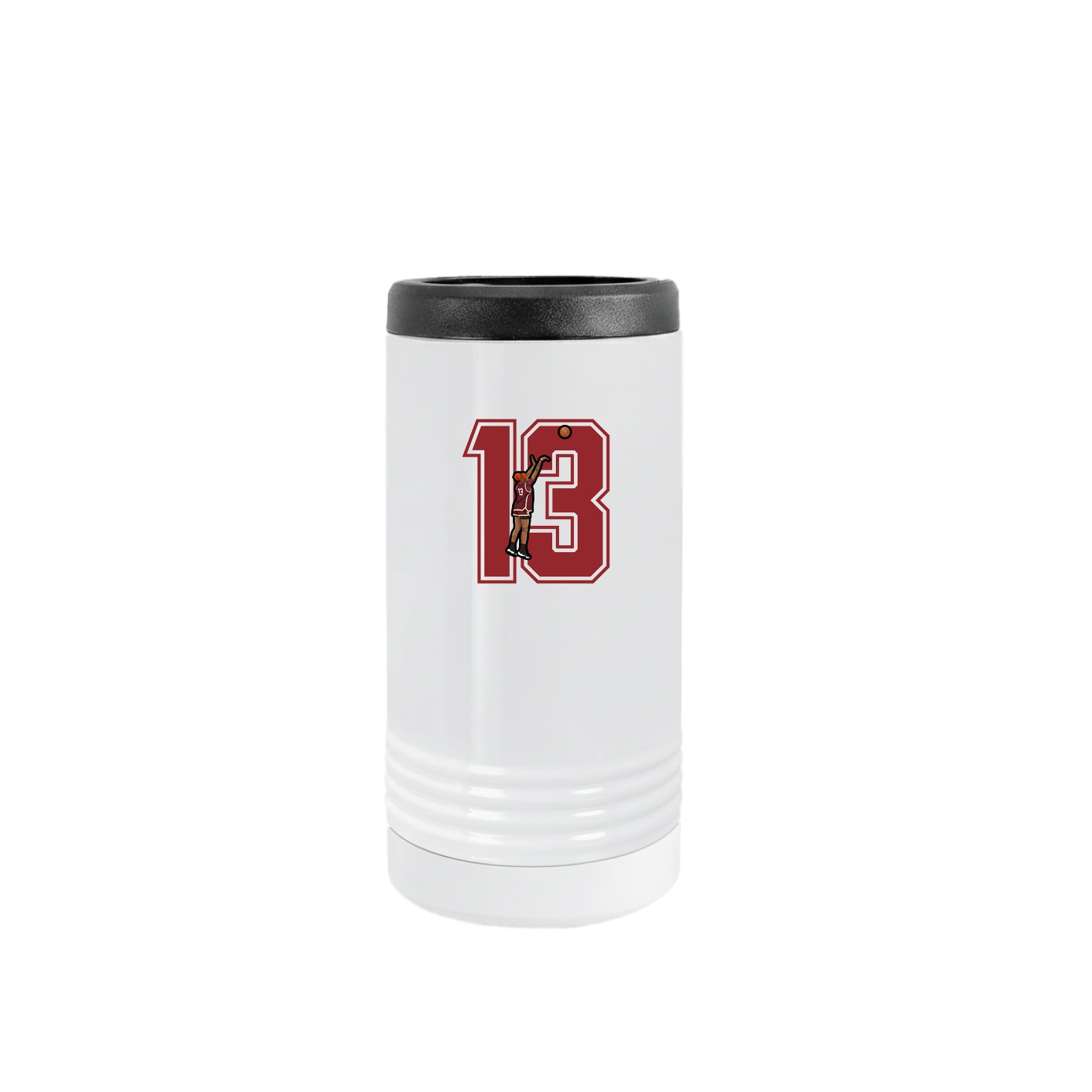 Slim Beverage Holder — Number in White