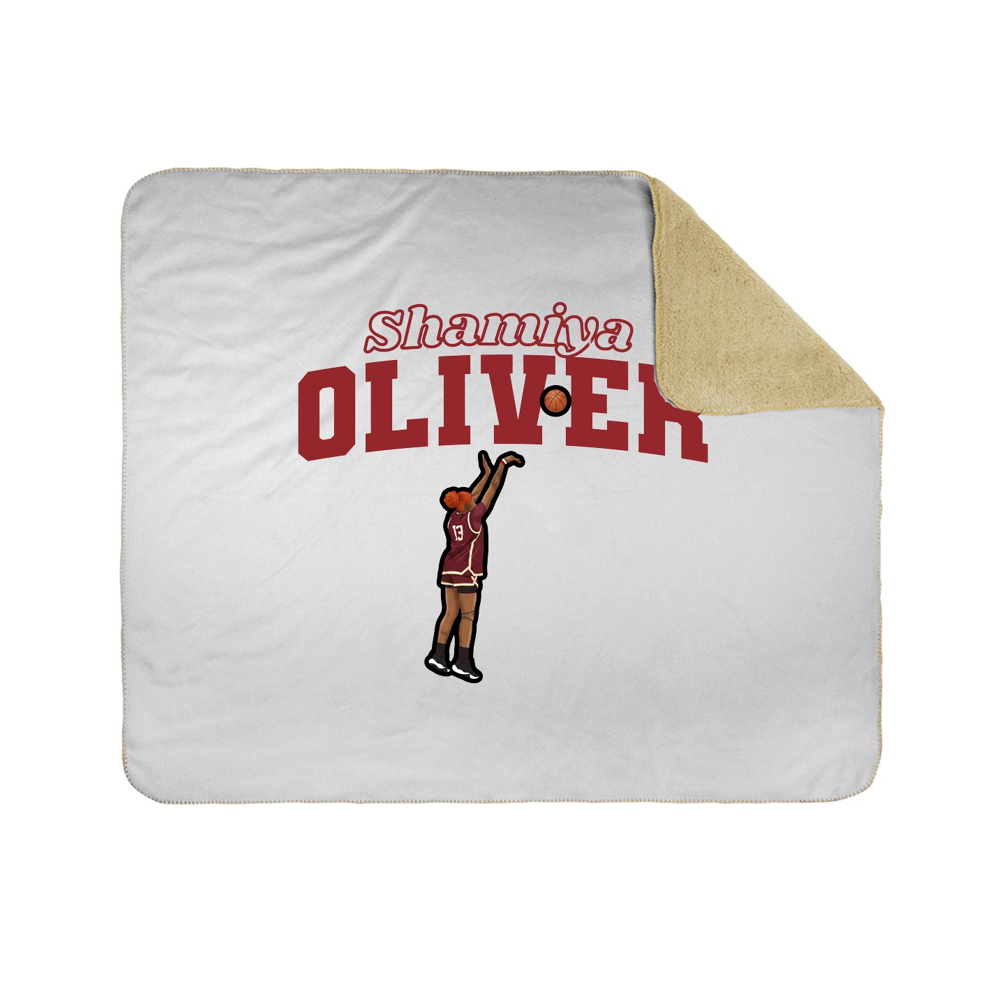 Throw Blanket — Name Arch in White