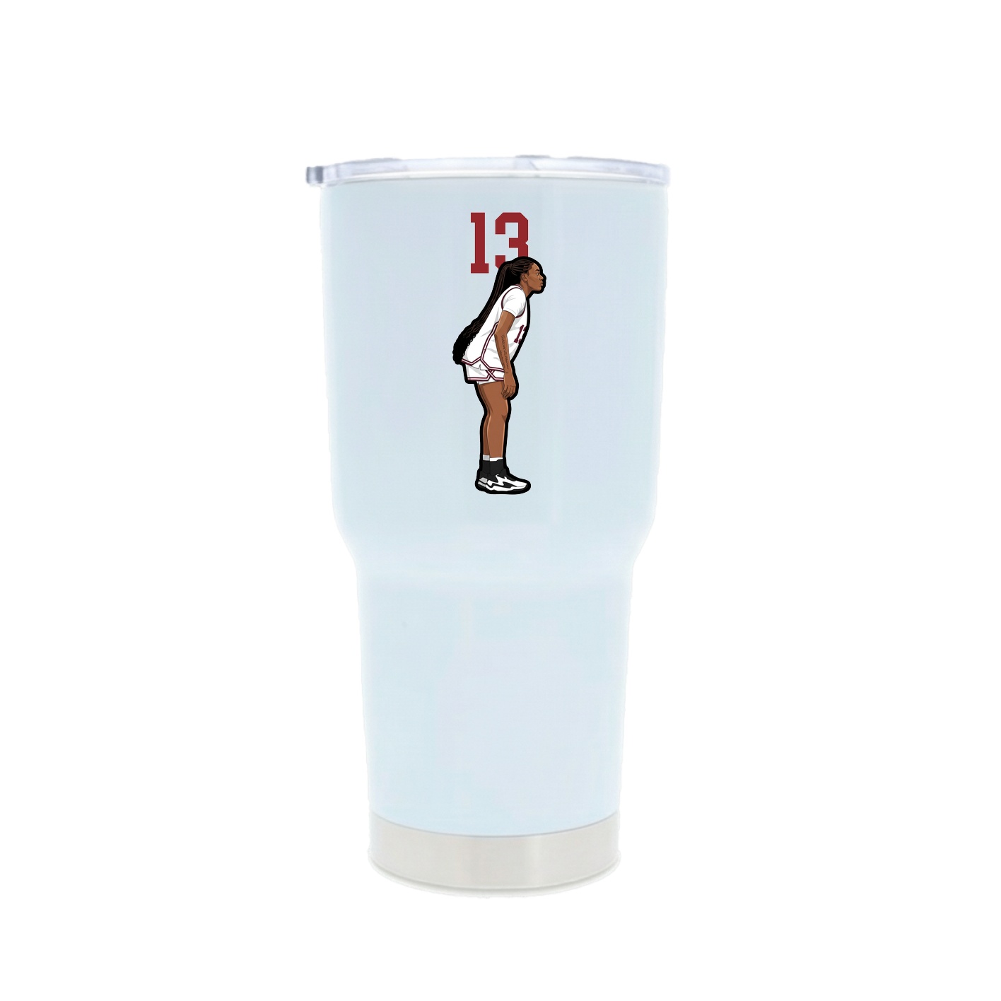 30oz Stainless Steel Tumbler — Number Top in White