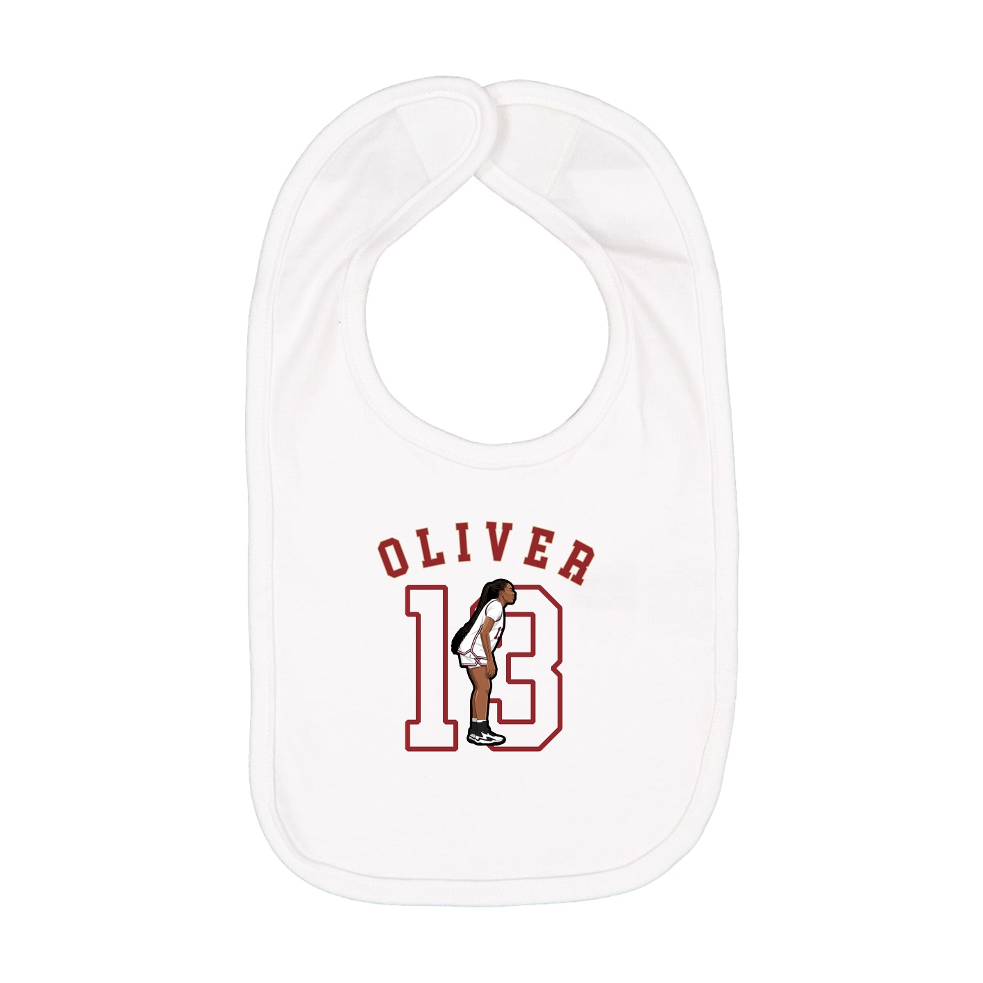 Infant Bib — Shirsey Arch in White