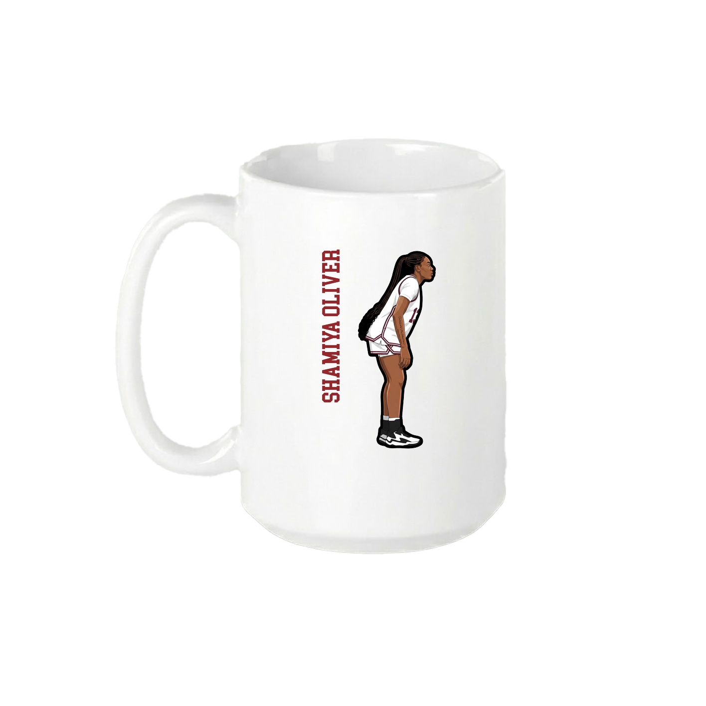 15oz Coffee Mug — Name Vertical in White