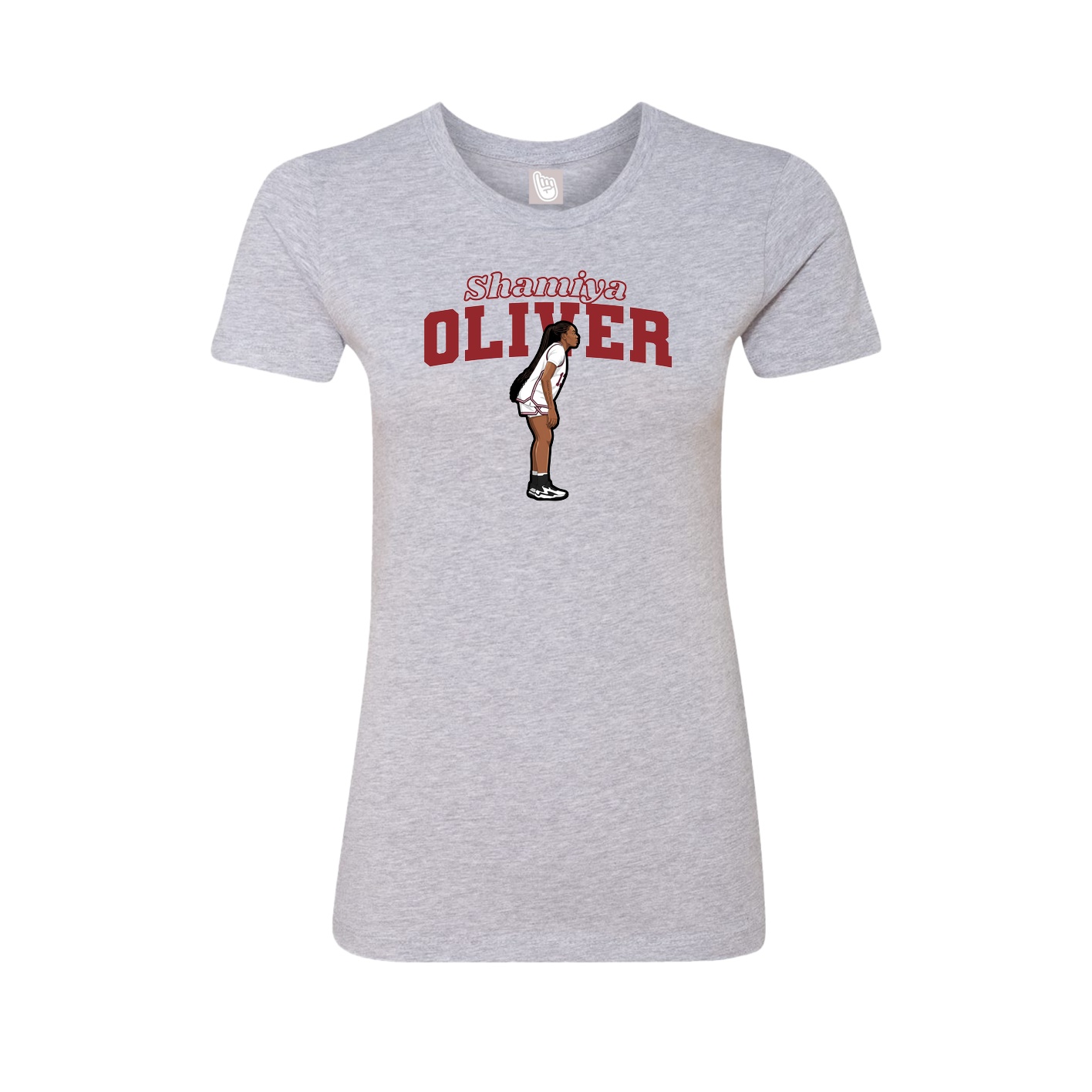 Womens Tee — Name Arch in Grey