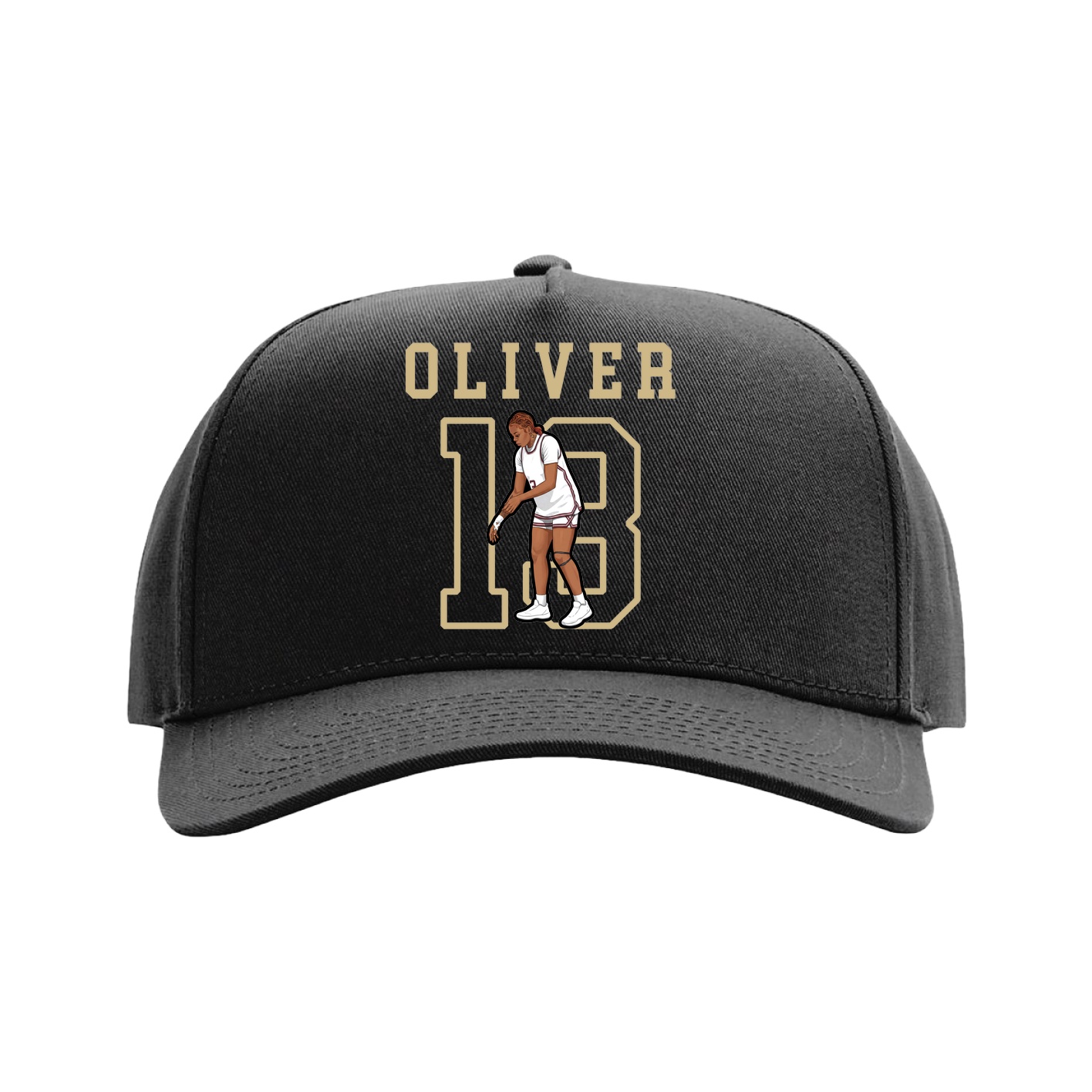 Full Fabric Five-Panel Champ Cap — Shirsey in Black