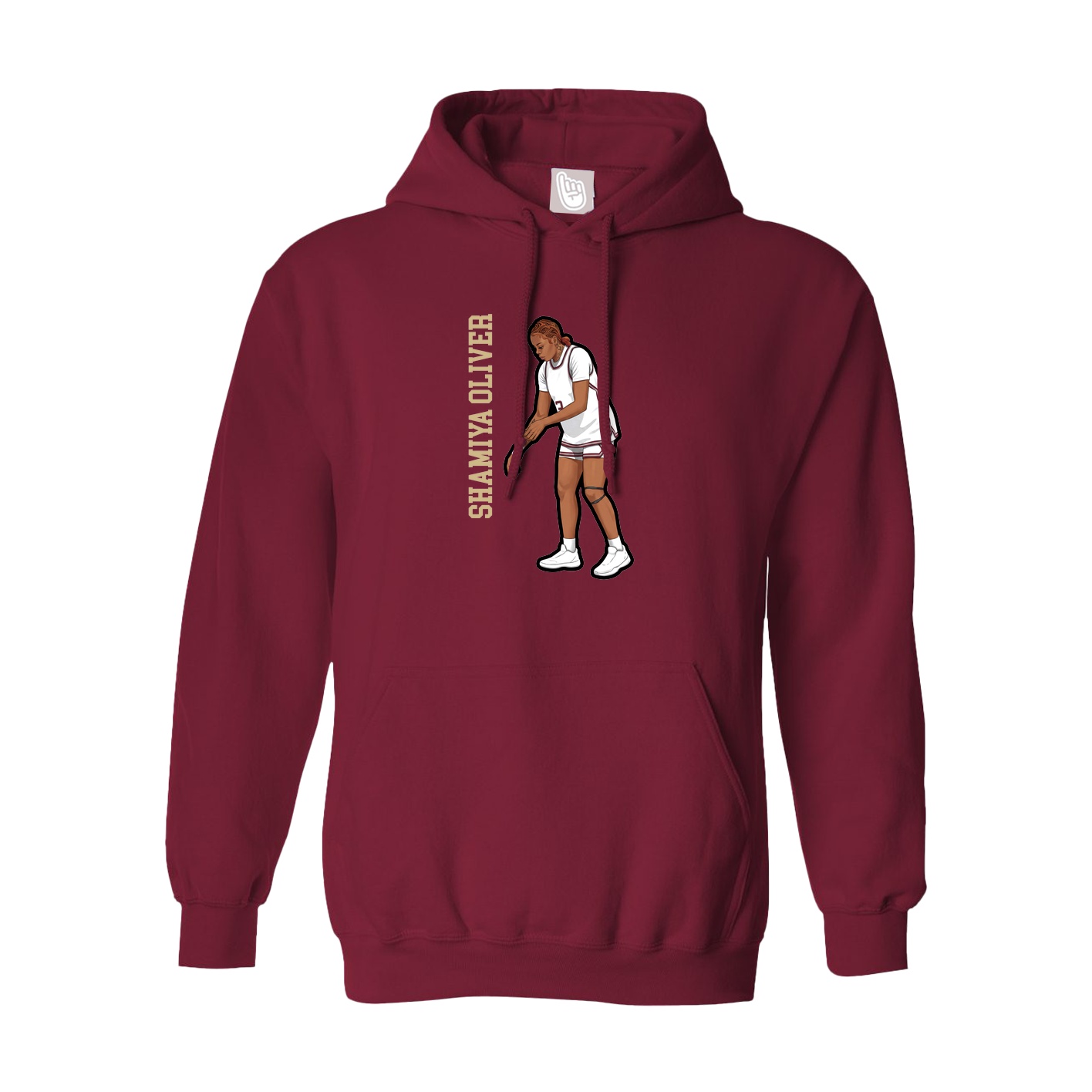 Hoodie — Name Vertical in Cardinal