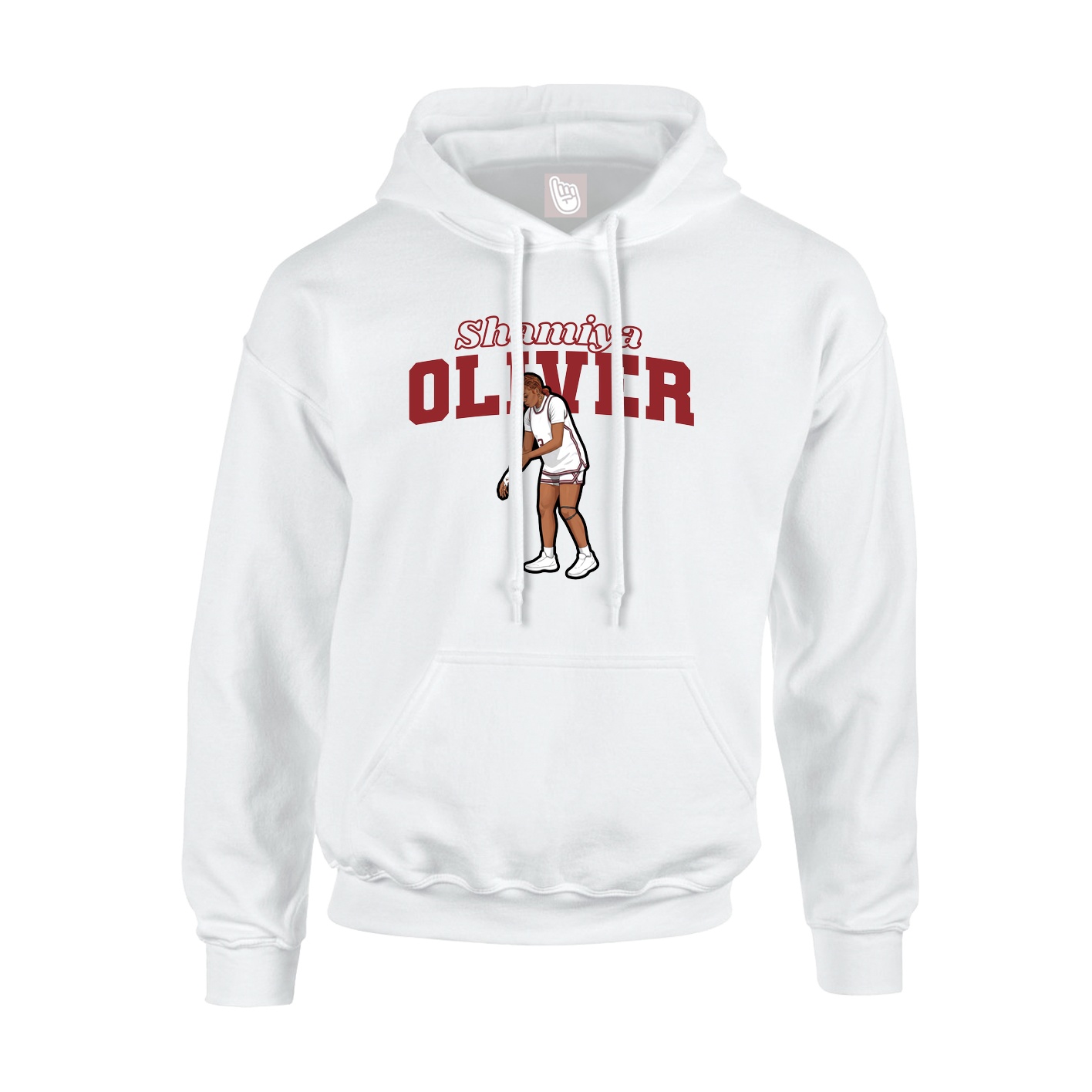 Youth Hoodie — Name Arch in White