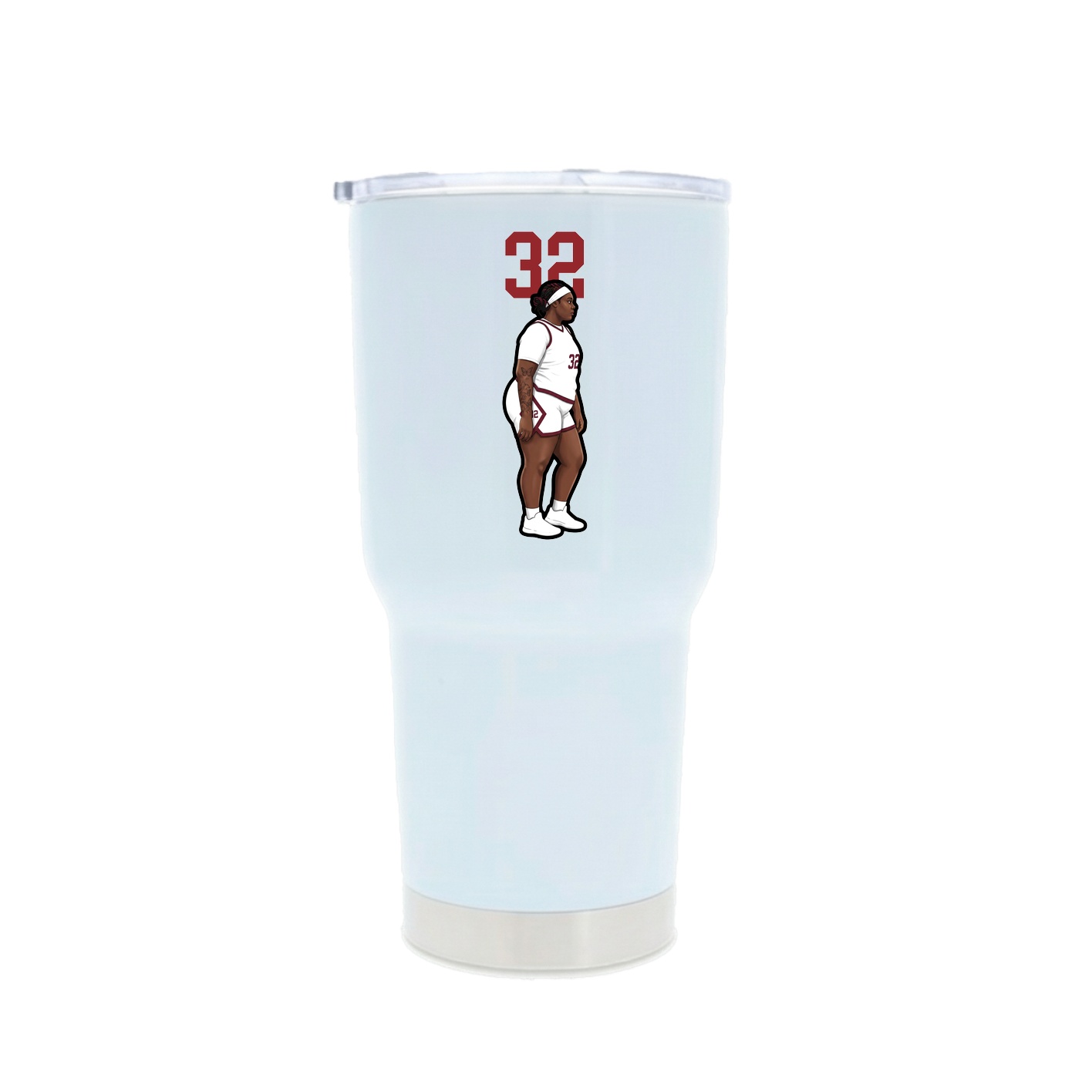 30oz Stainless Steel Tumbler — Number Top in White