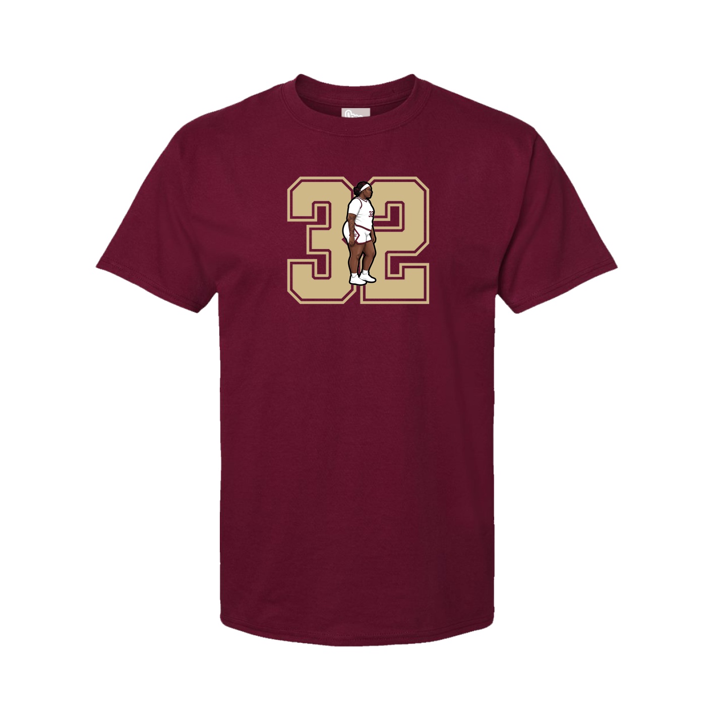 Youth Tee — Number in Cardinal