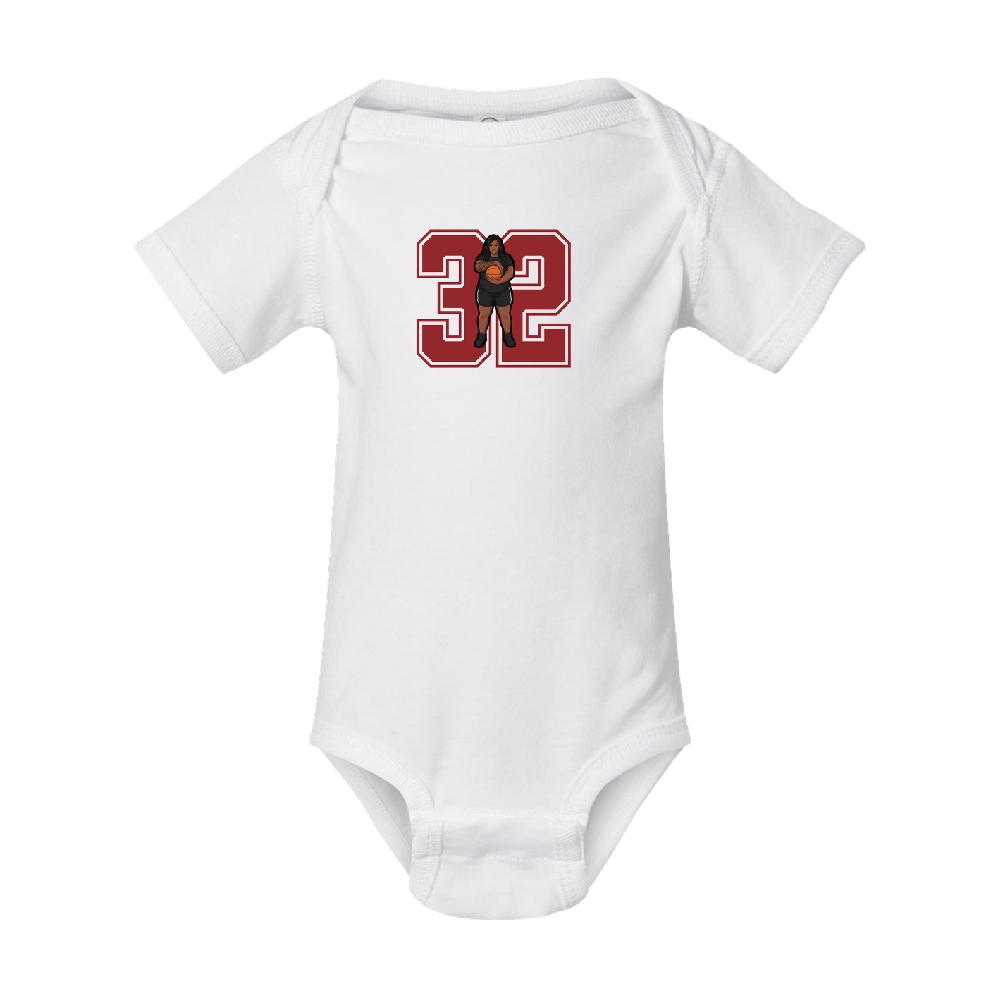 Baby Onesie — Number in White