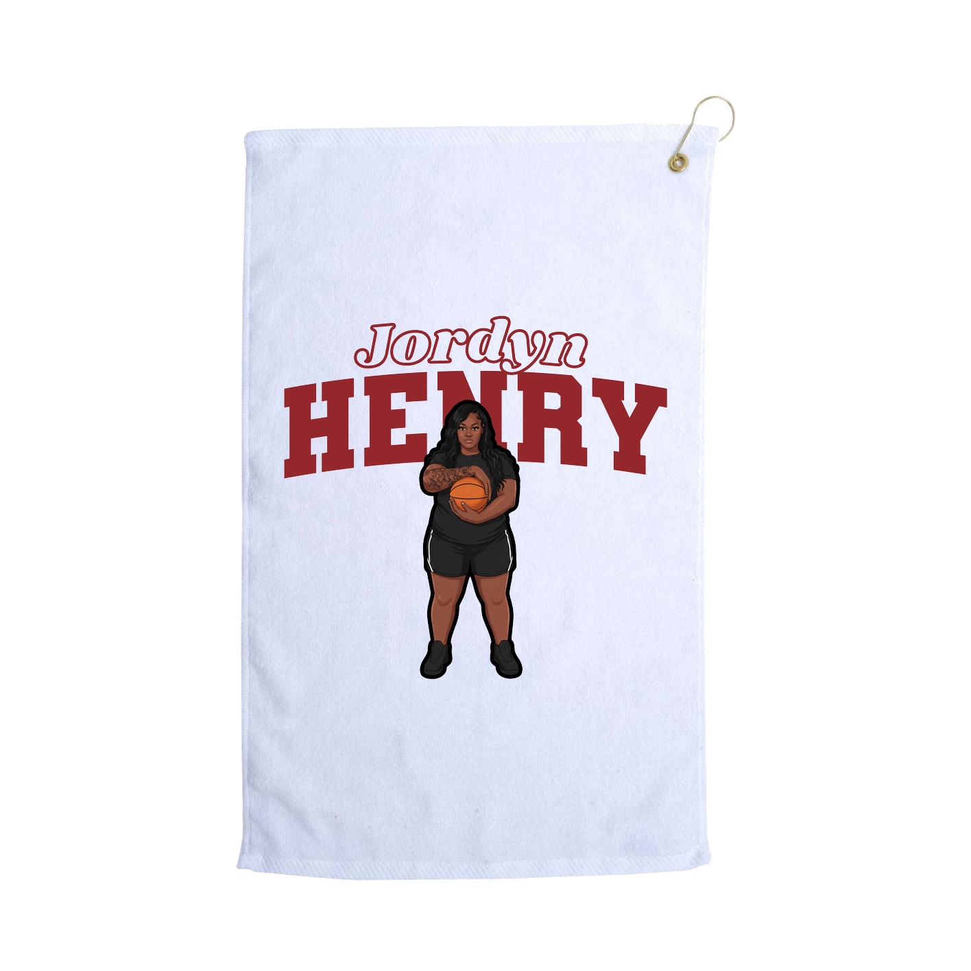 Golf Towel — Name Arch in White