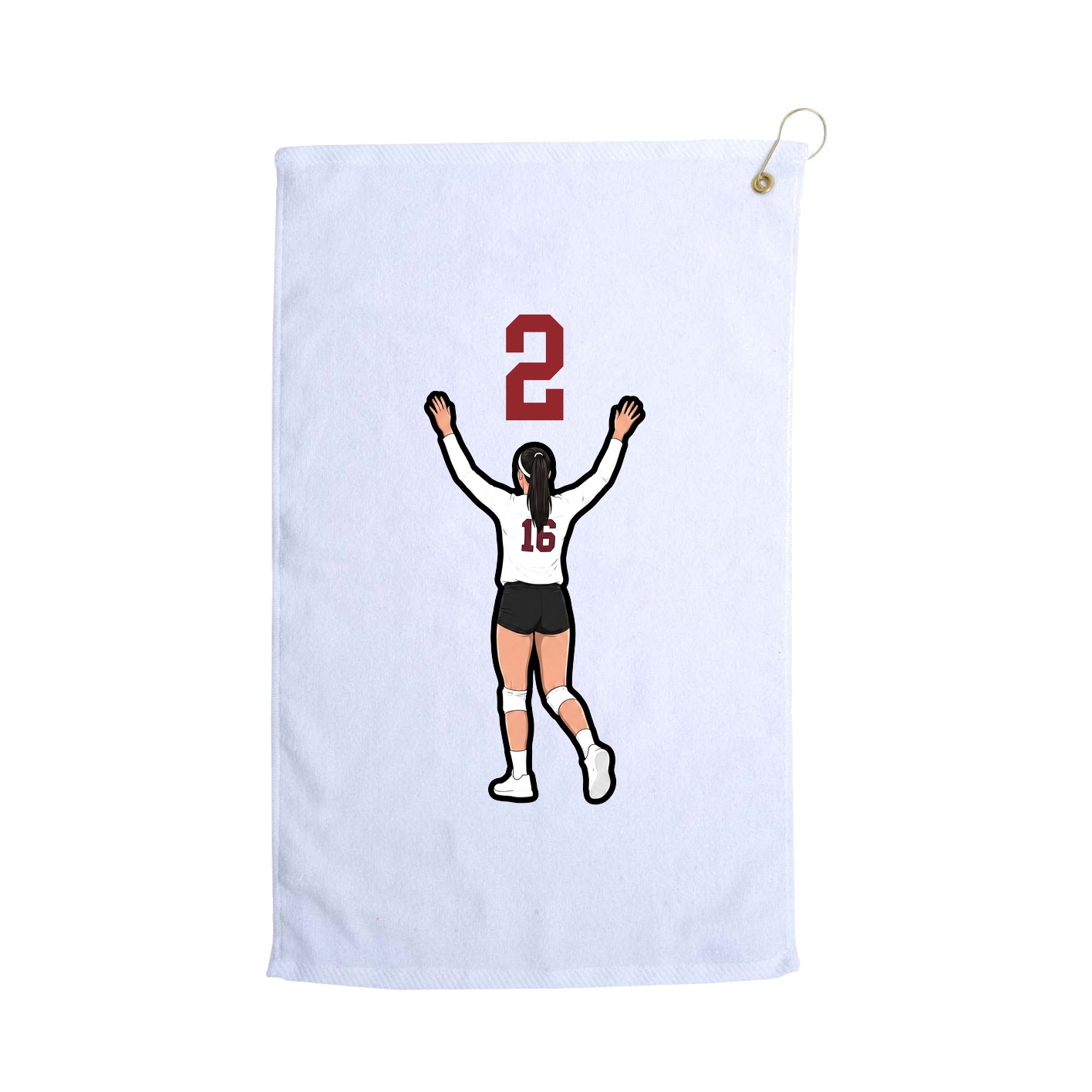 Golf Towel — Number Top in White