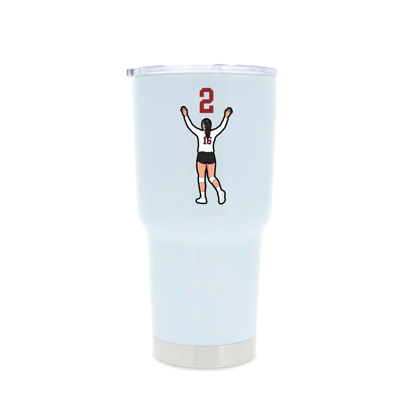 30oz Stainless Steel Tumbler — Number Top in White