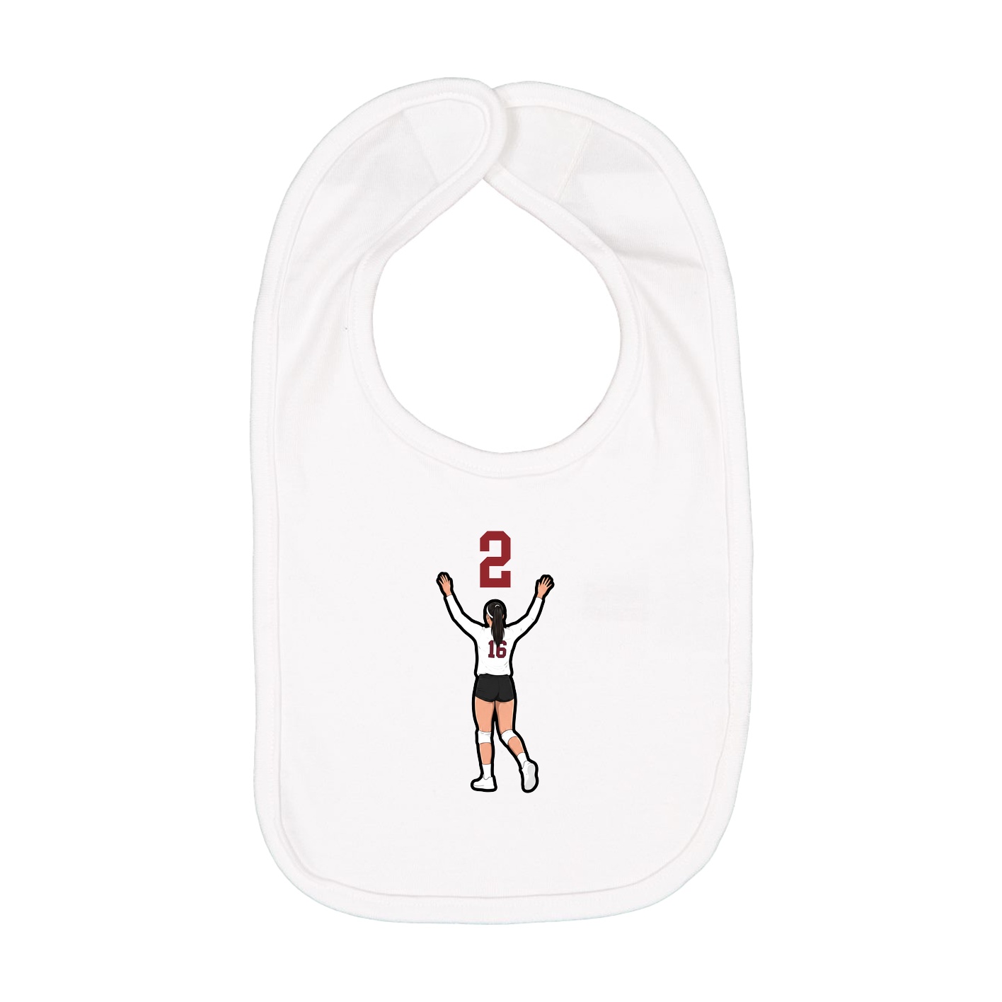 Infant Bib — Number Top in White