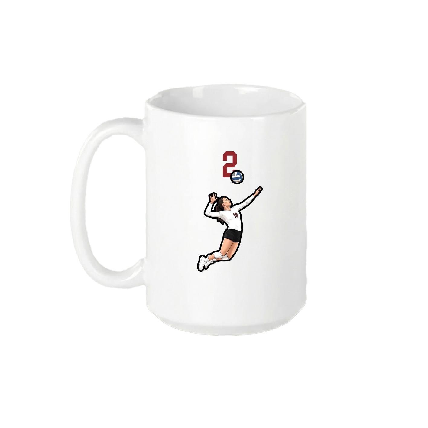 15oz Coffee Mug — Number Top in White