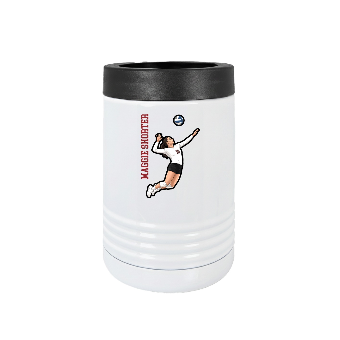 Beverage Holder — Name Vertical in White