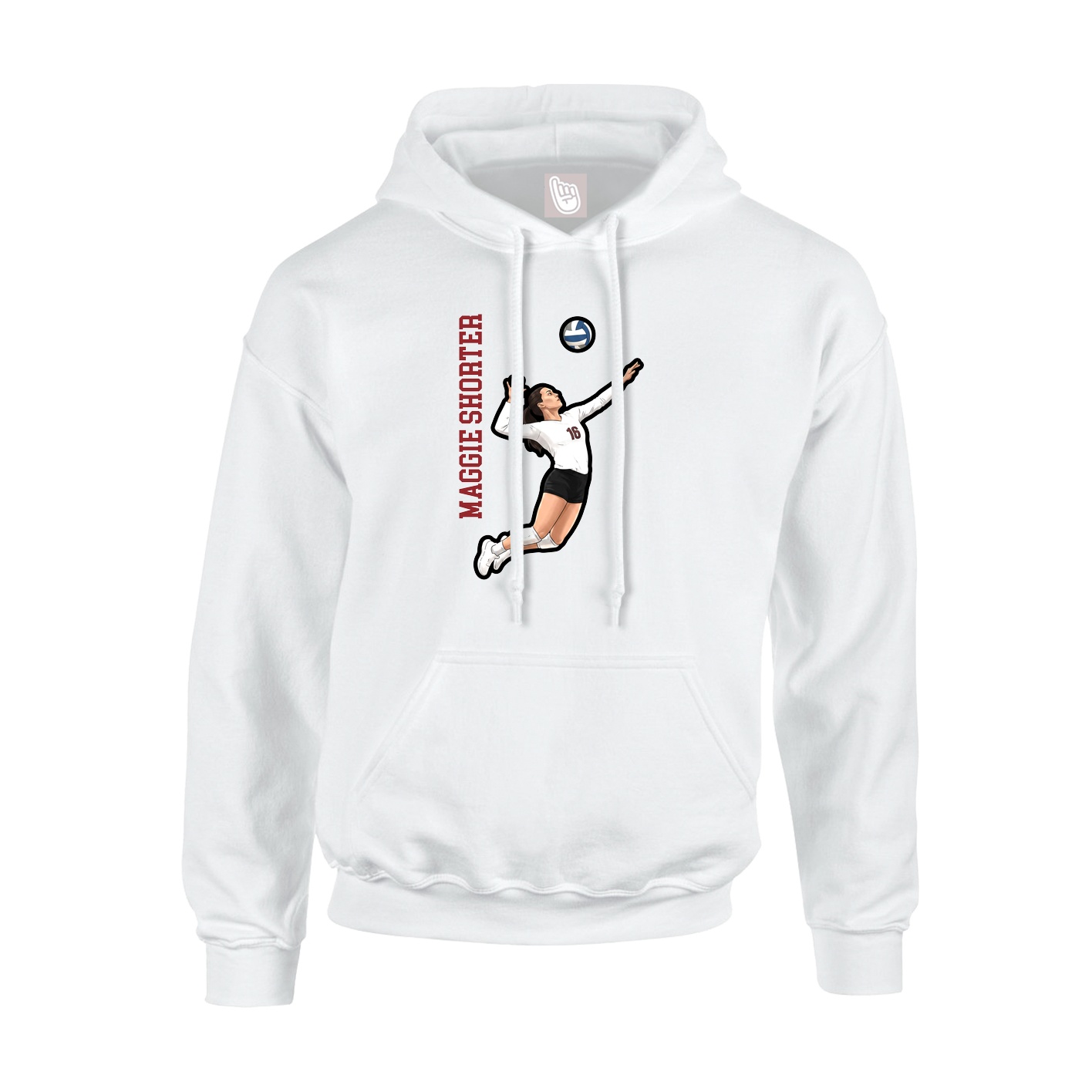 Hoodie — Name Vertical in White