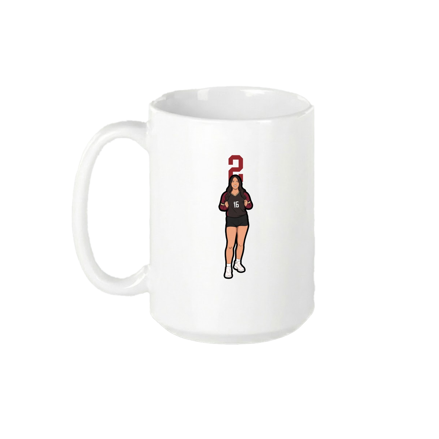 15oz Coffee Mug — Number Top in White