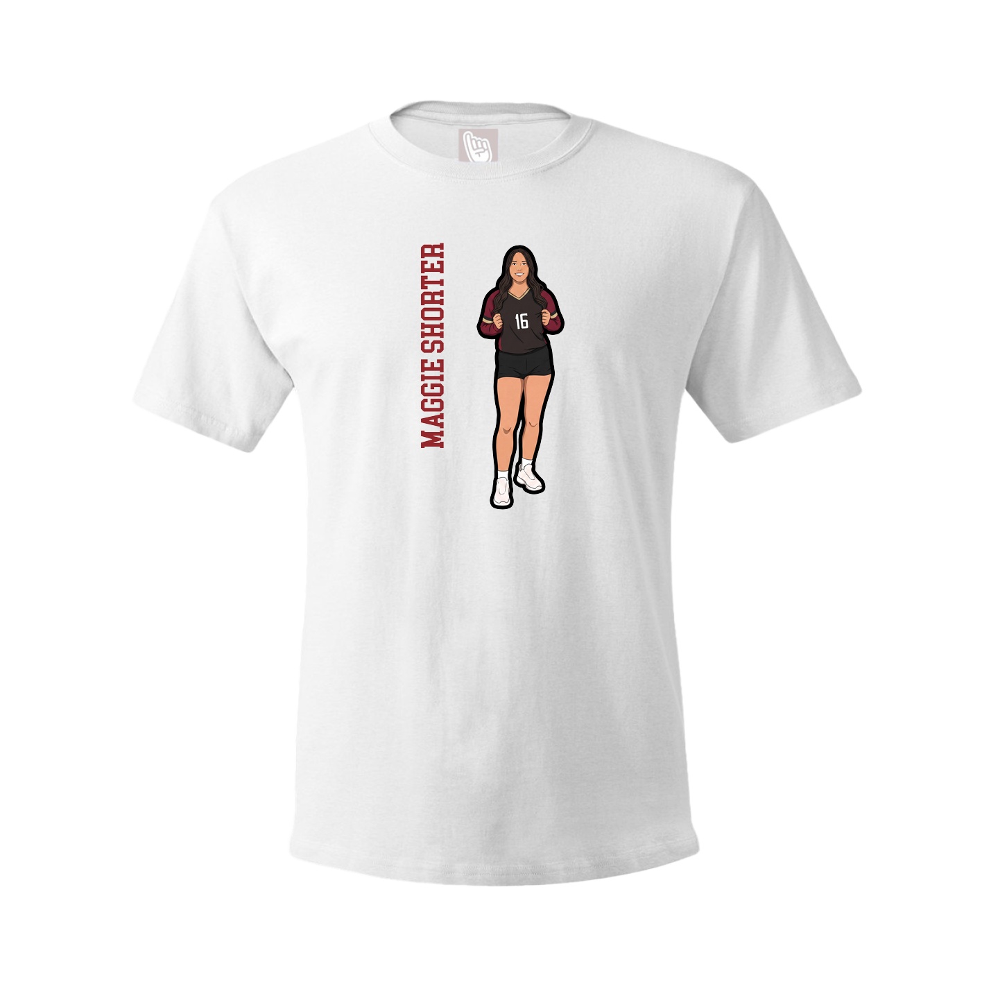 Tee — Name Vertical in White