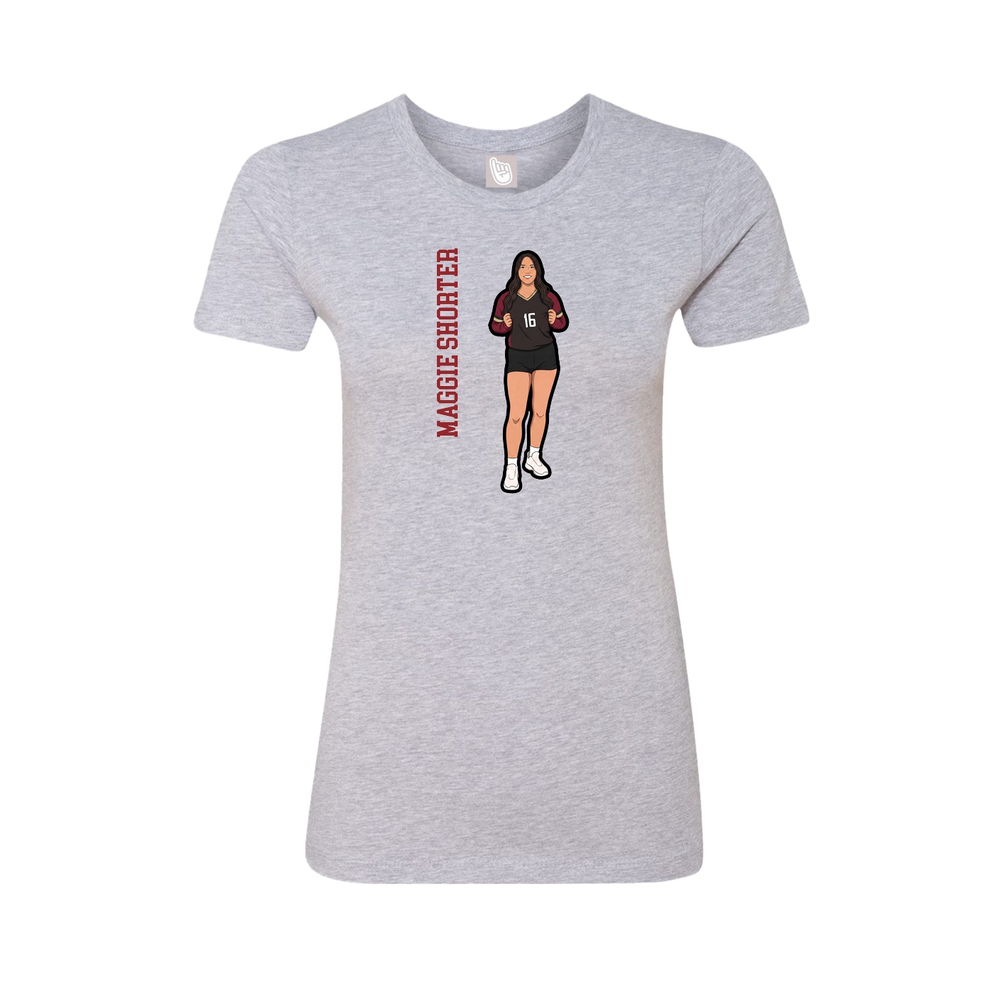 Womens Tee — Name Vertical in Grey