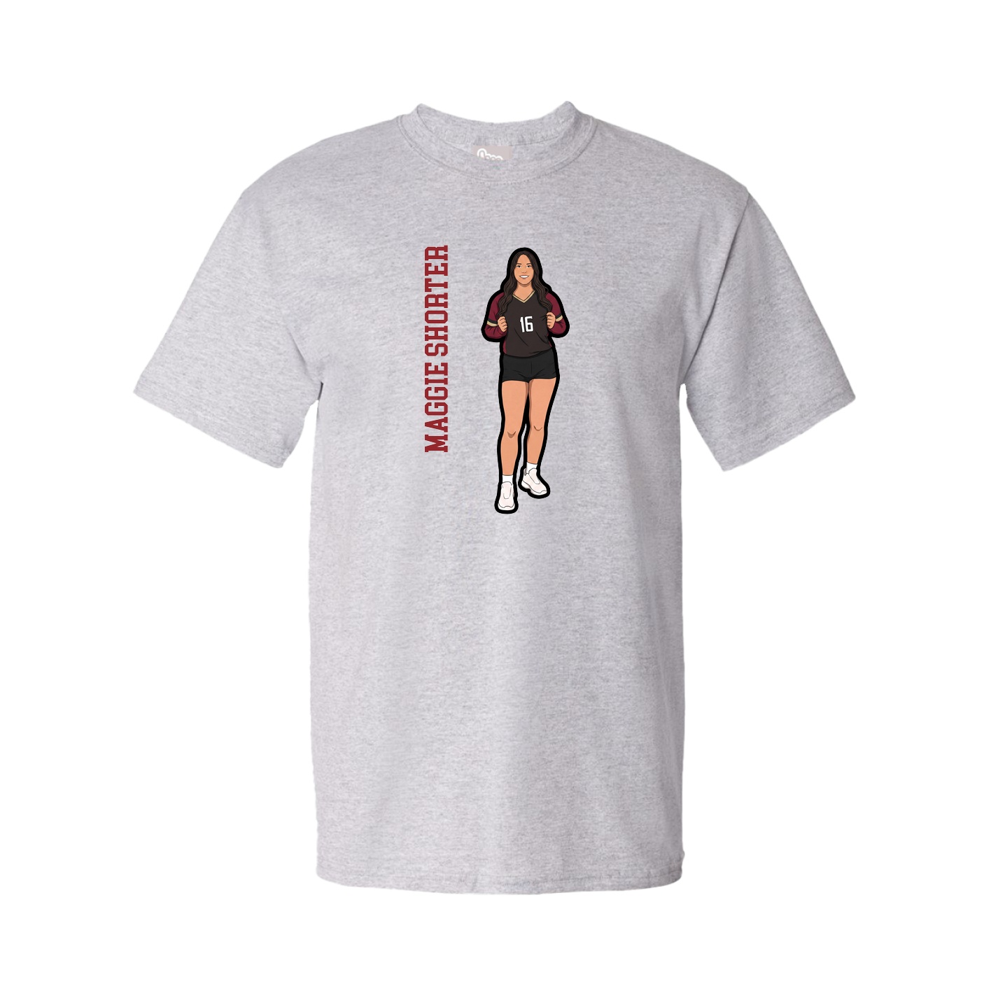 Youth Tee — Name Vertical in Grey