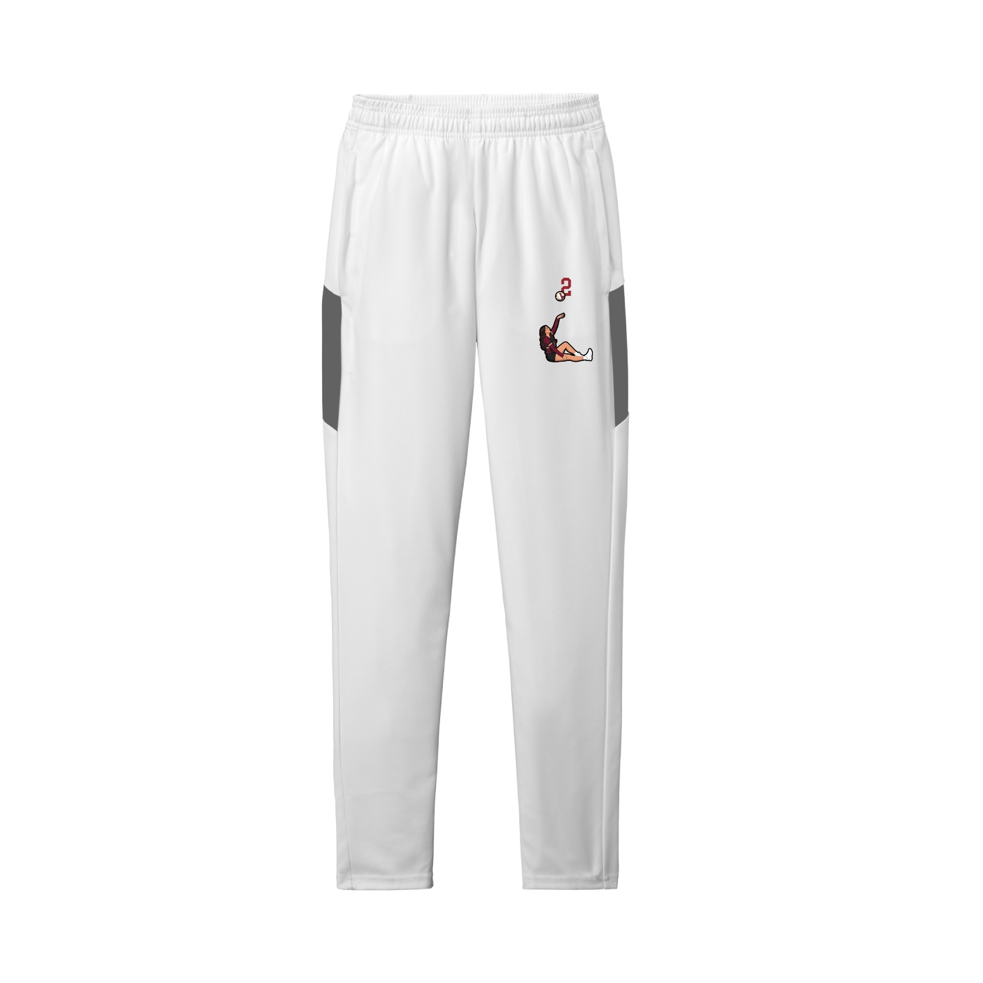 Team Travel Pant — Number Top in White/Grey