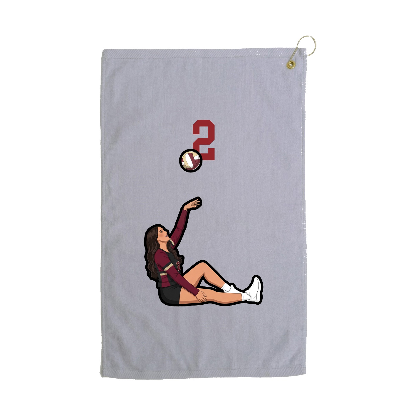 Golf Towel — Number Top in Grey