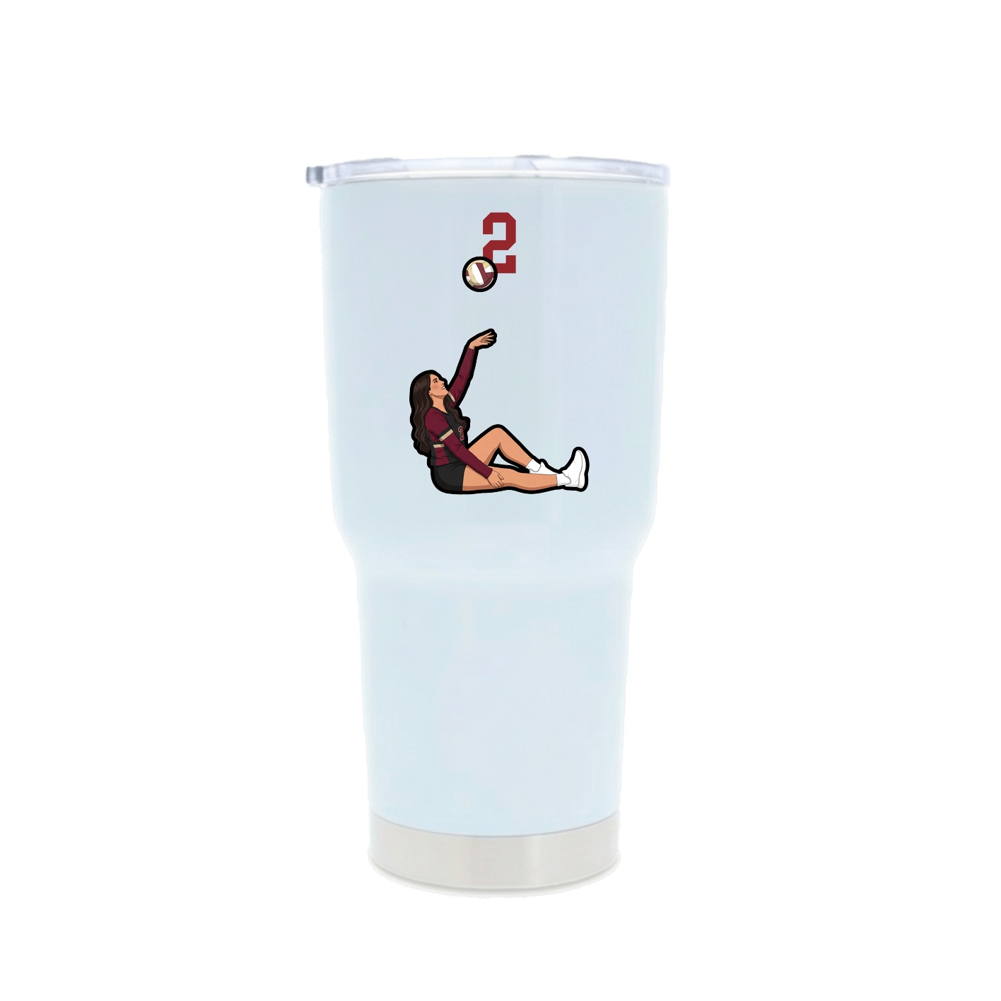 30oz Stainless Steel Tumbler — Number Top in White