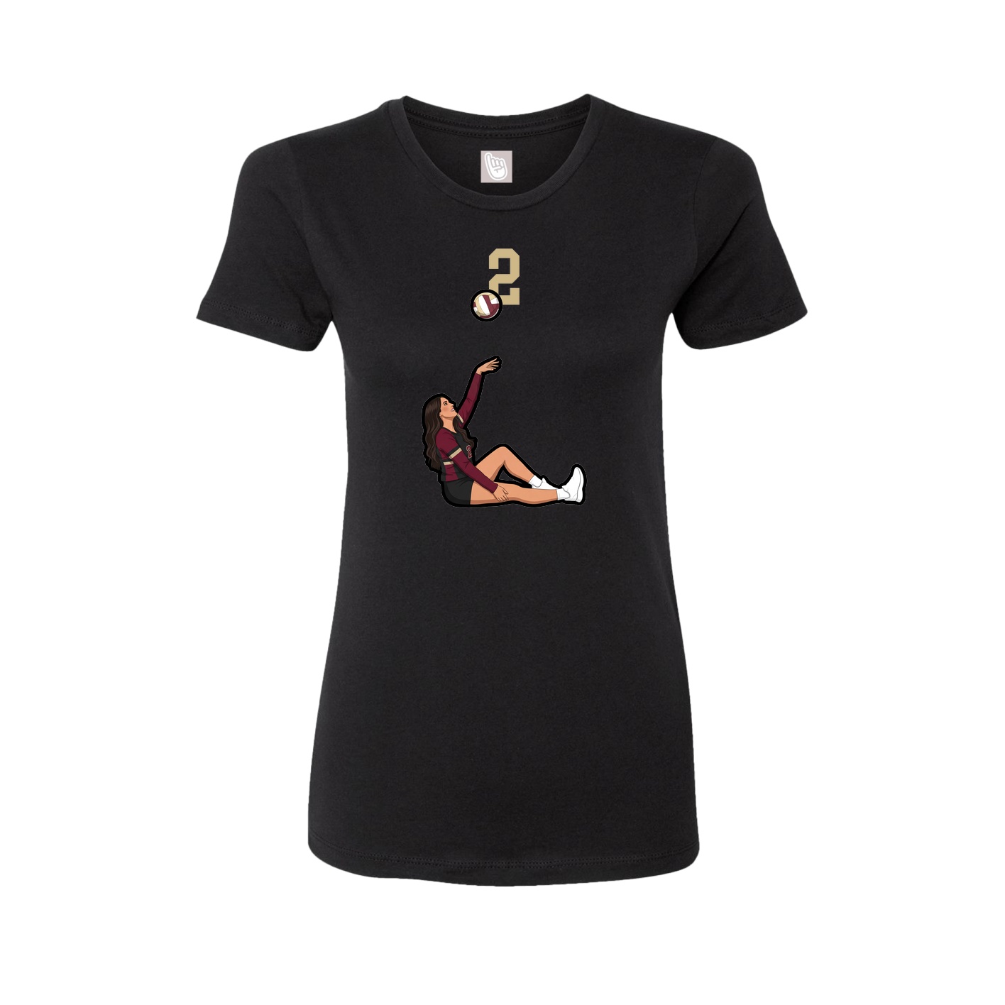 Womens Tee — Number Top in Black