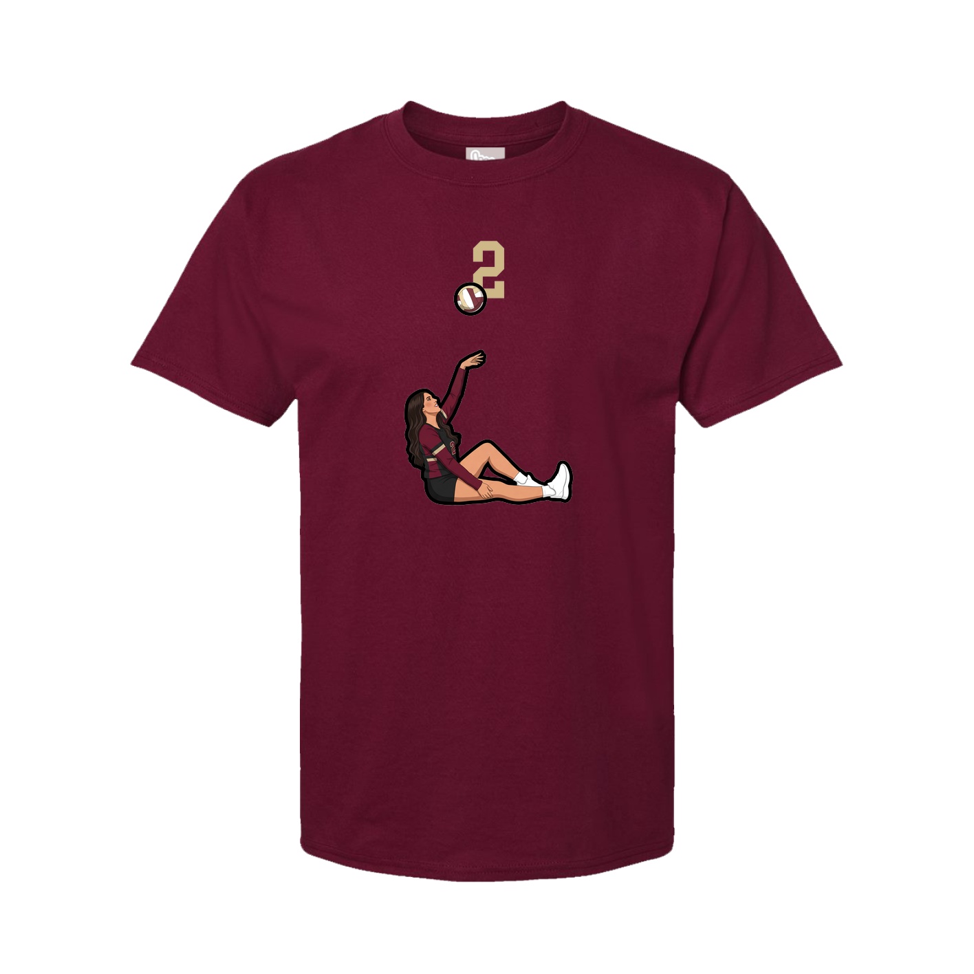 Youth Tee — Number Top in Cardinal