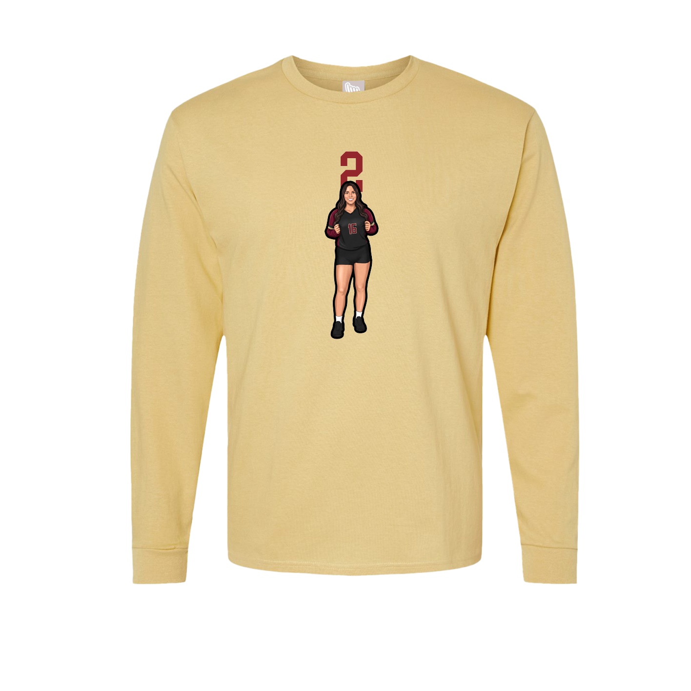 Long Sleeve Tee — Number Top in Vegas Gold