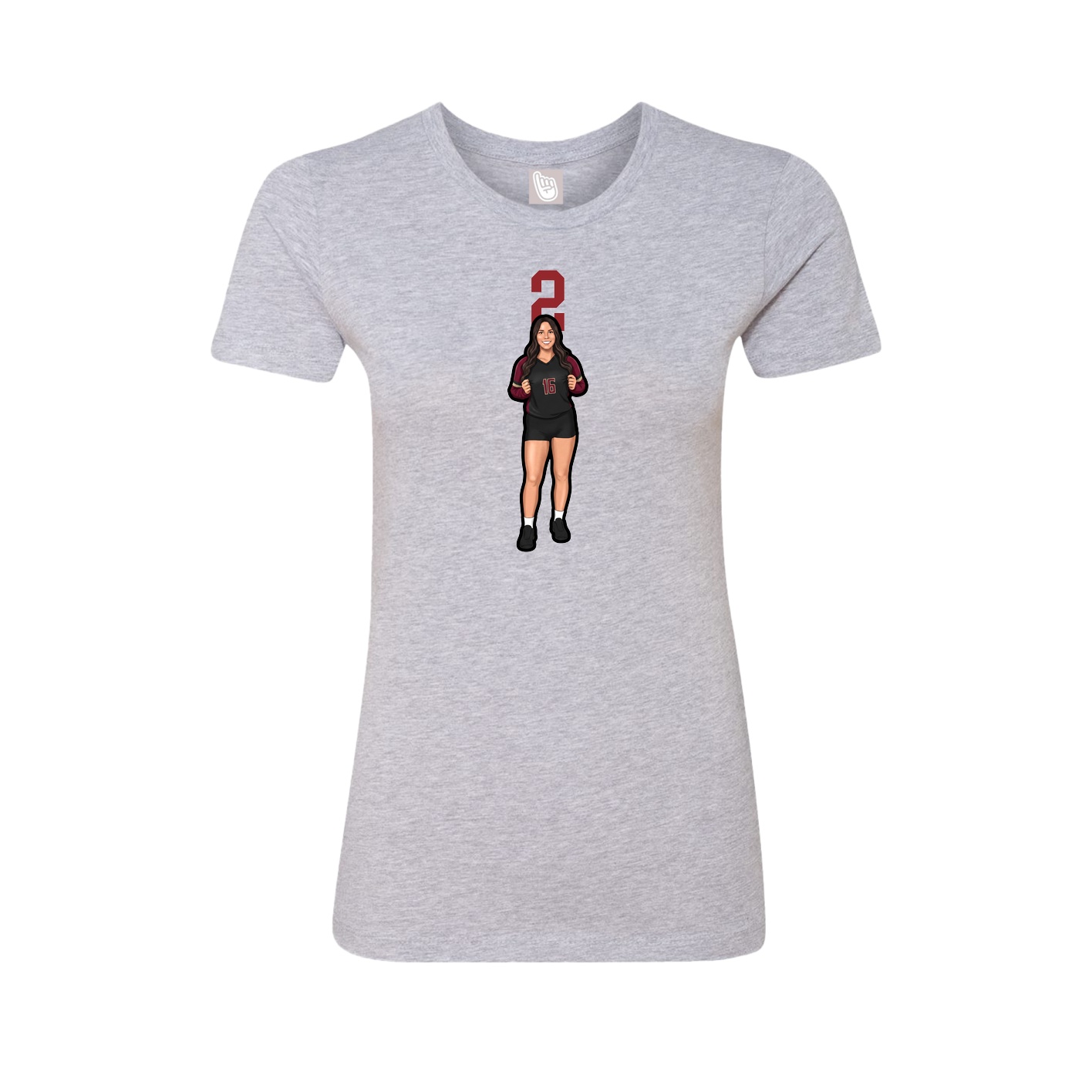 Womens Tee — Number Top in Grey