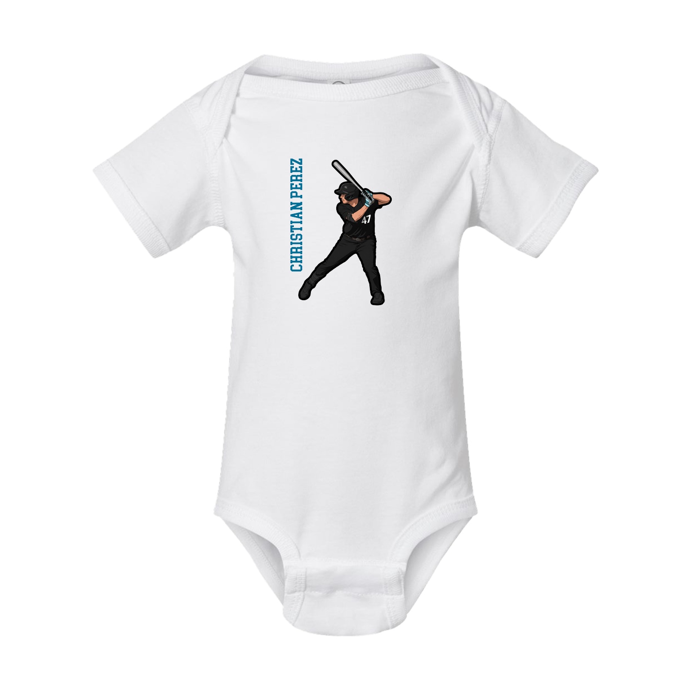 Baby Onesie — Name Vertical in White