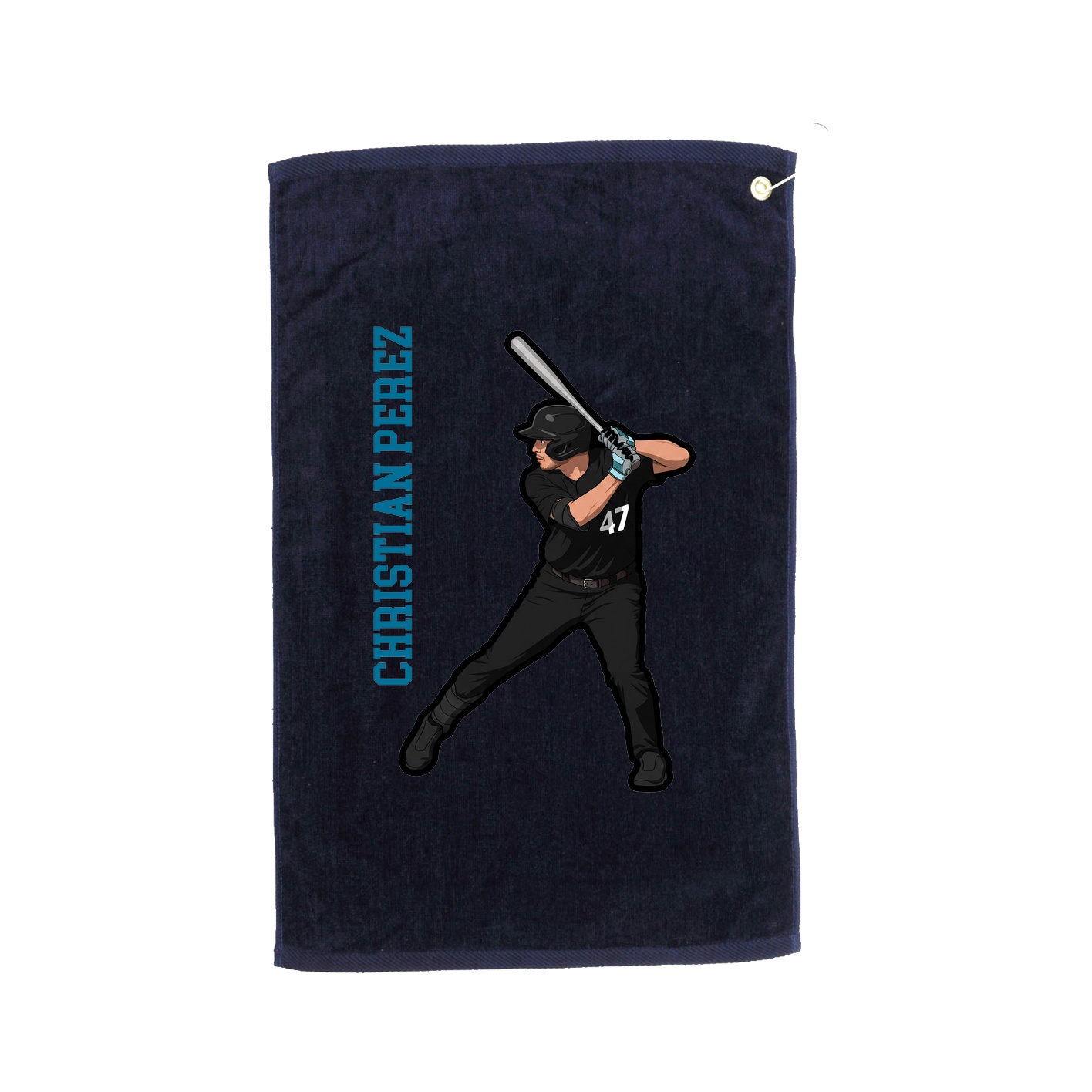 Golf Towel — Name Vertical in Navy