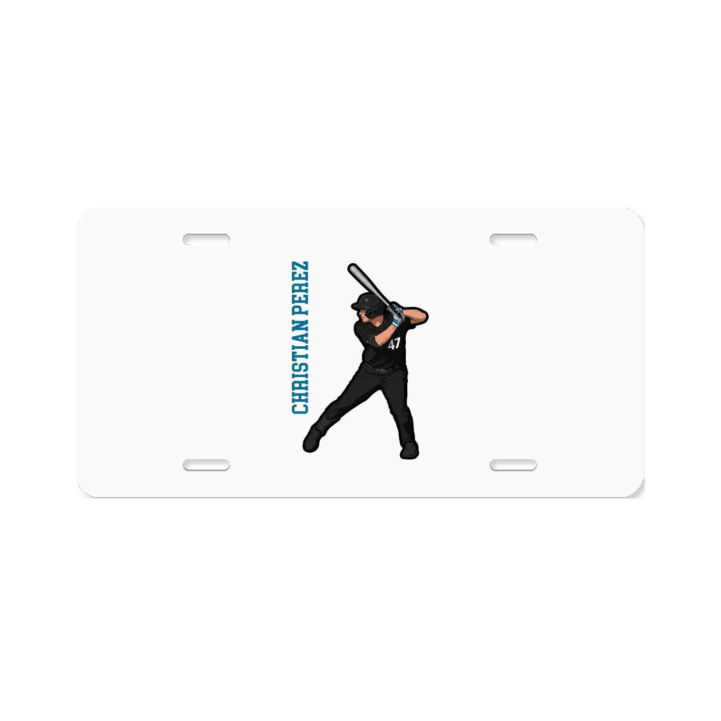 License Plate — Name Vertical in Classic