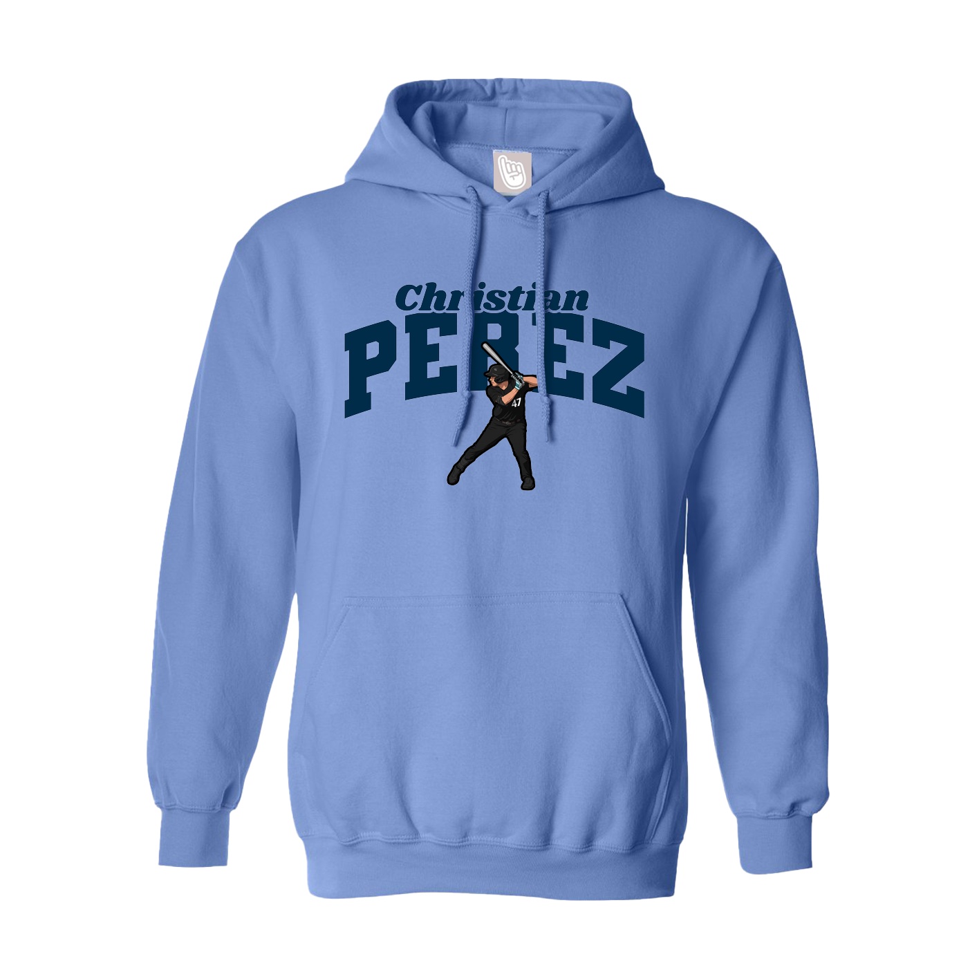 Youth Hoodie — Signature Arch in Powder Blue