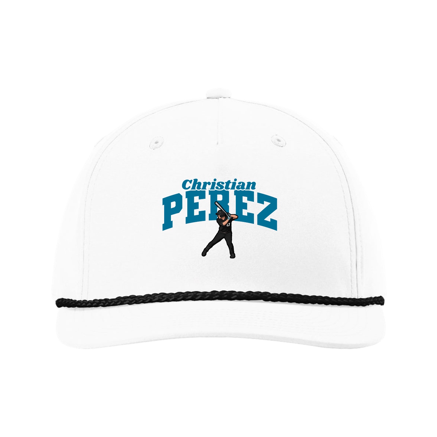 Five-Panel Classic Rope Cap — Signature Arch in White