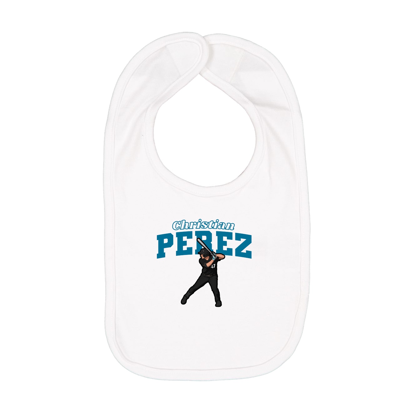 Infant Bib — Name Arch in White