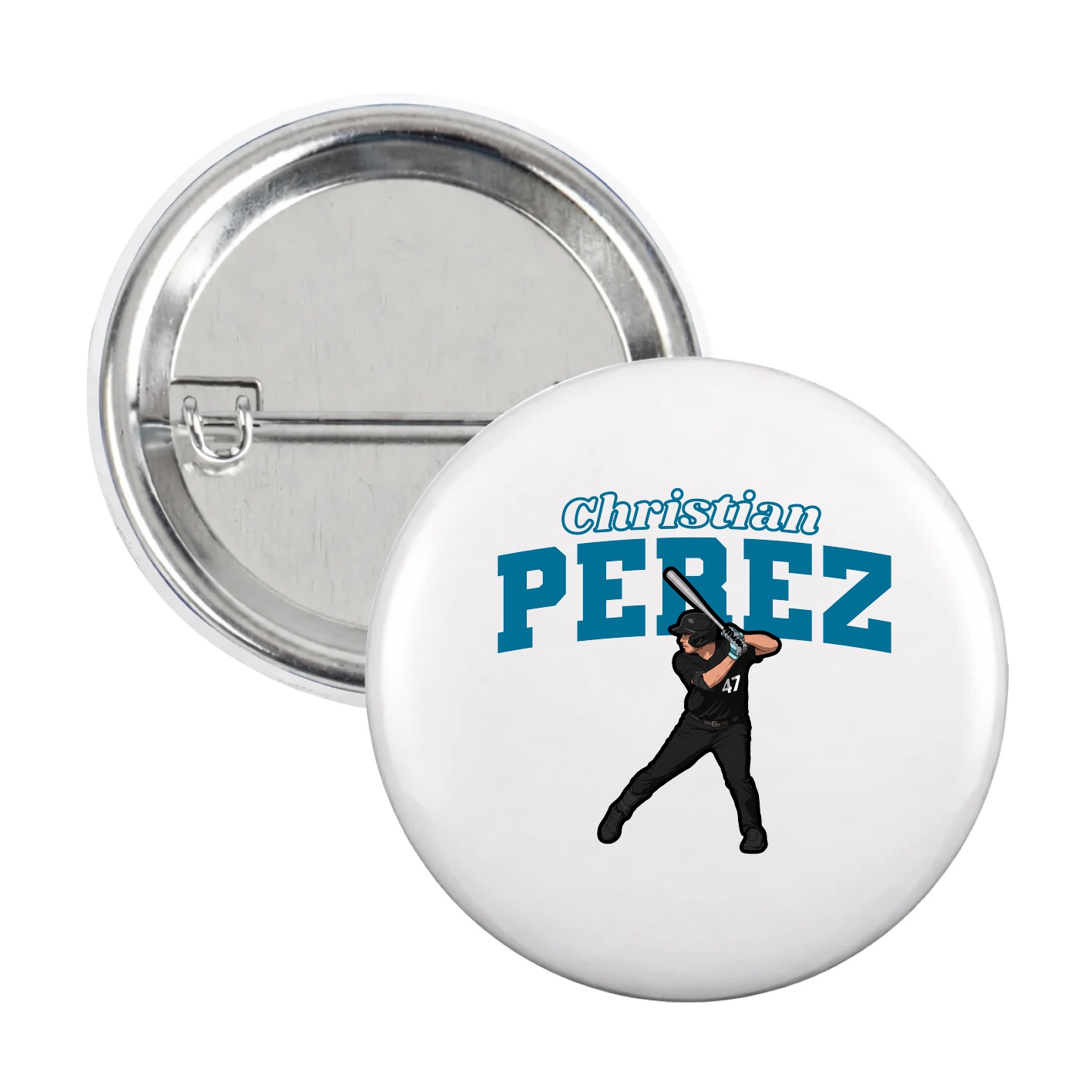 Game Day Button — Name Arch in White